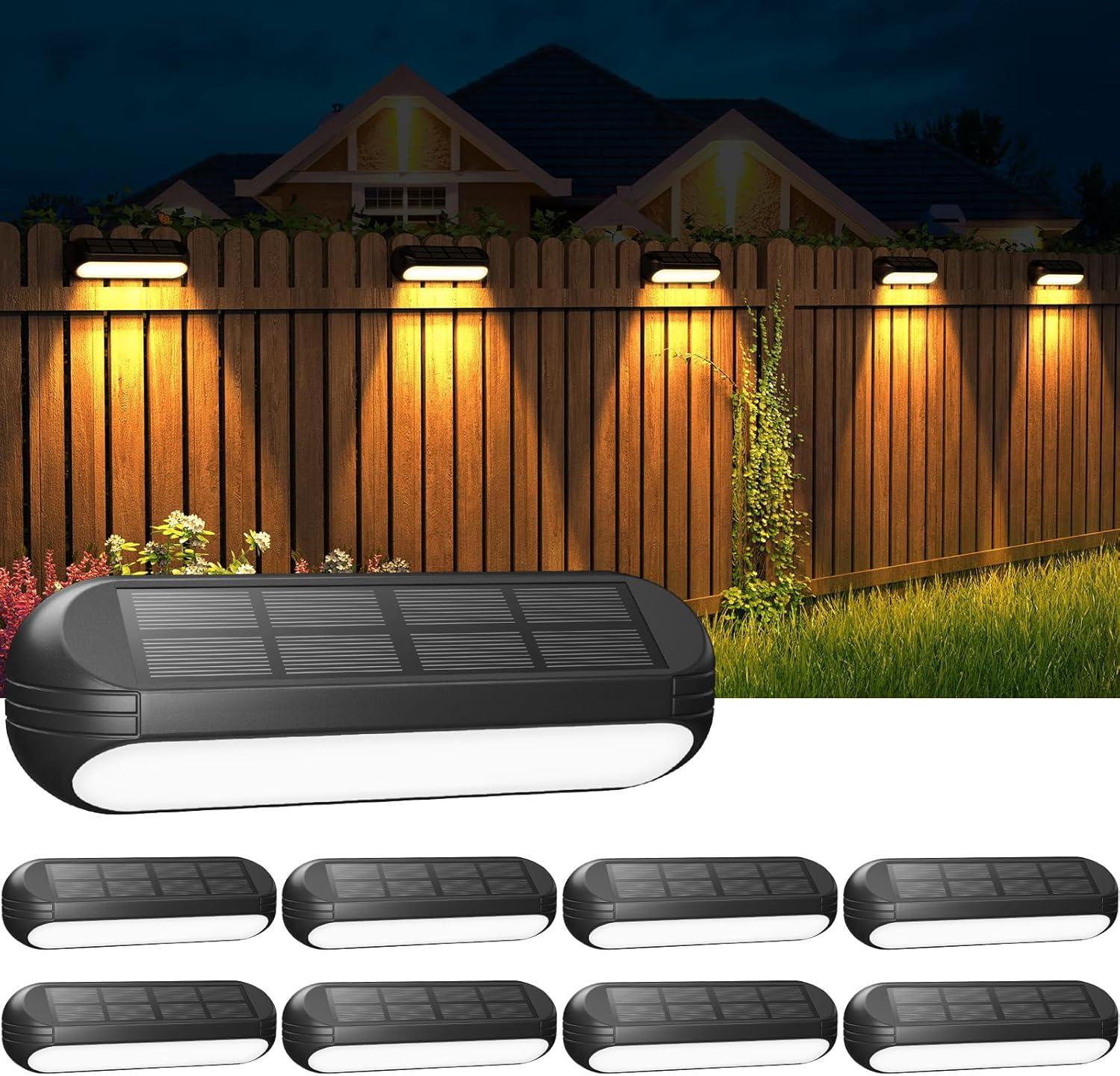 Black Solar Powered LED Step Light Kit with Warm White and RGB Modes