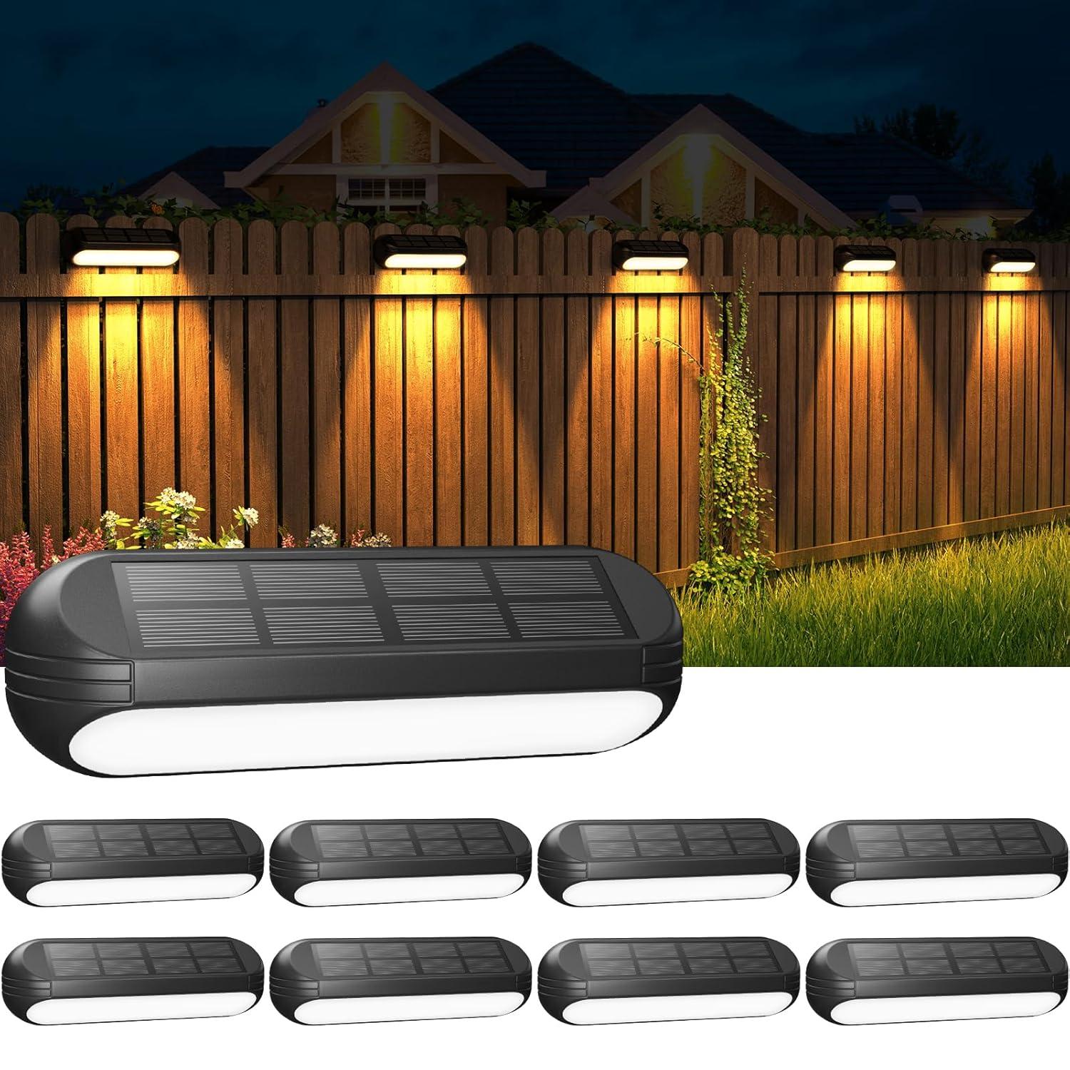 WdtPro Matte Black Solar Powered Integrated LED Step Light Kit (Set of 8)