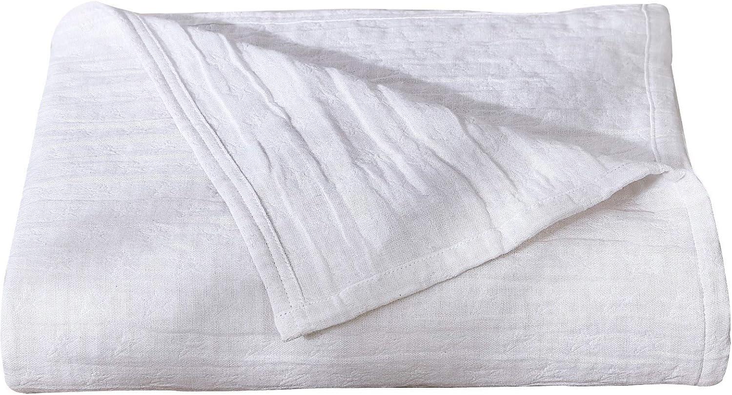 Sterling Creek Dawson White Star Muslin Blanket King Three Layers Lightweight Cotton Gauze Blanket King