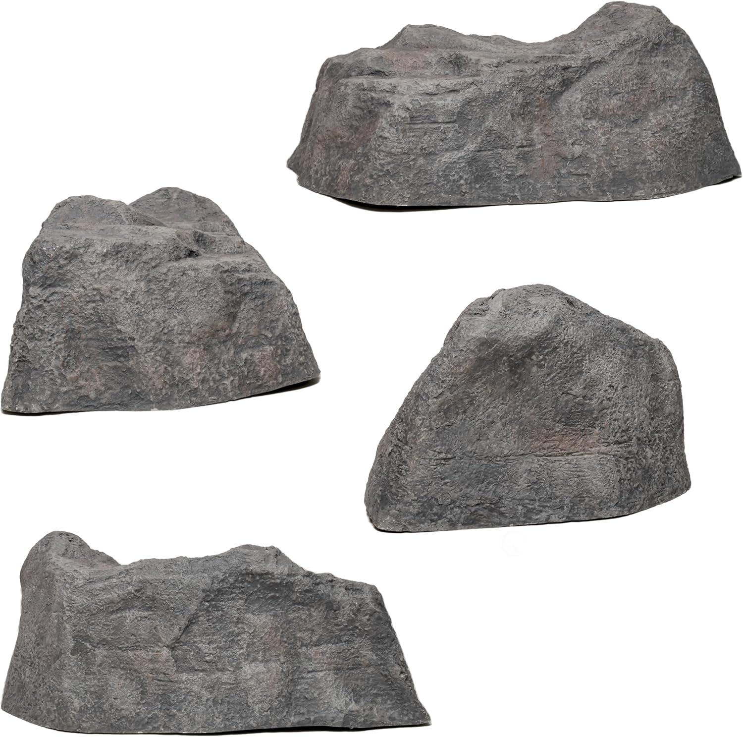 Natural Gray Fiberglass Artificial Rock Decor for Outdoors