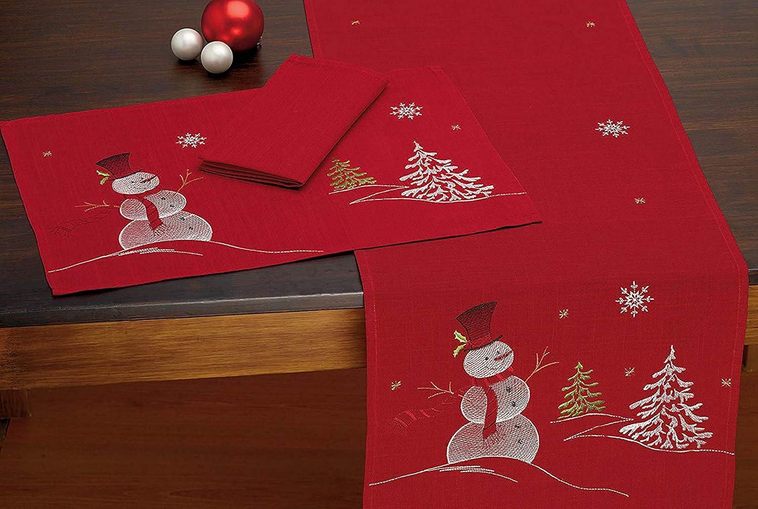 Embroidered Snowman Placemat Set of 4