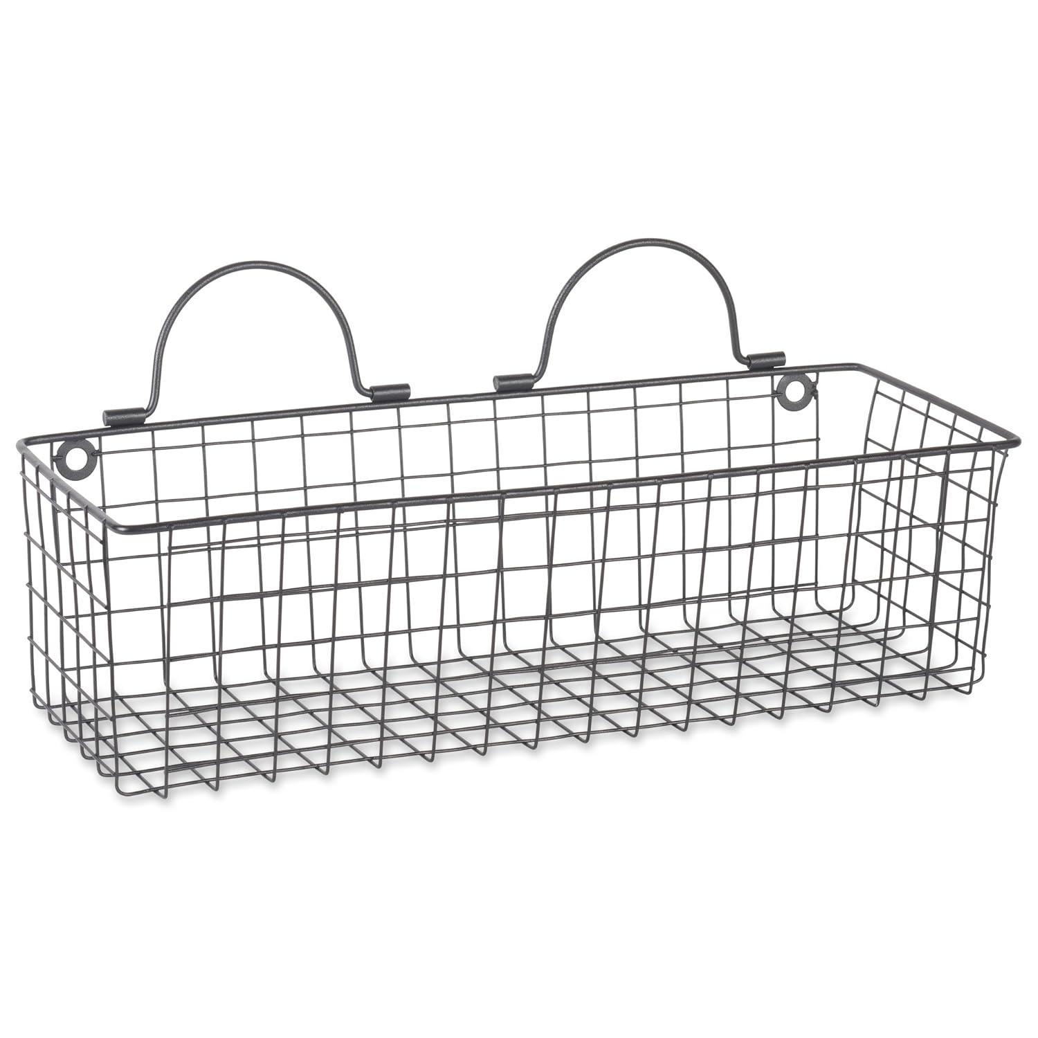 Small Black Wire Wall Basket Set/2