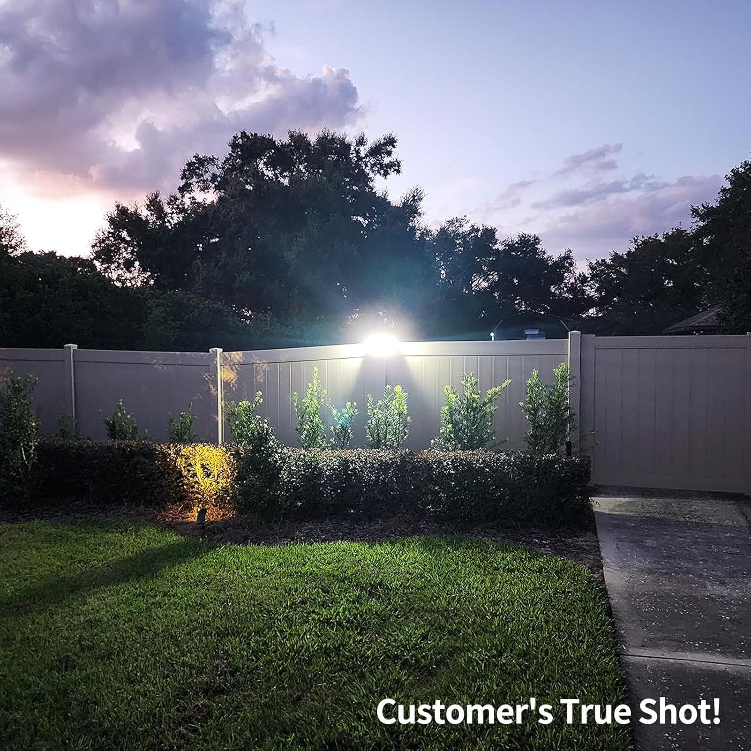 intelamp Solar Outdoor Lights,6000mAh Motion Sensor with Dual Sensors,Waterproof Solar Flood Lights 270°Wide Angle for Outside with 3 Modes