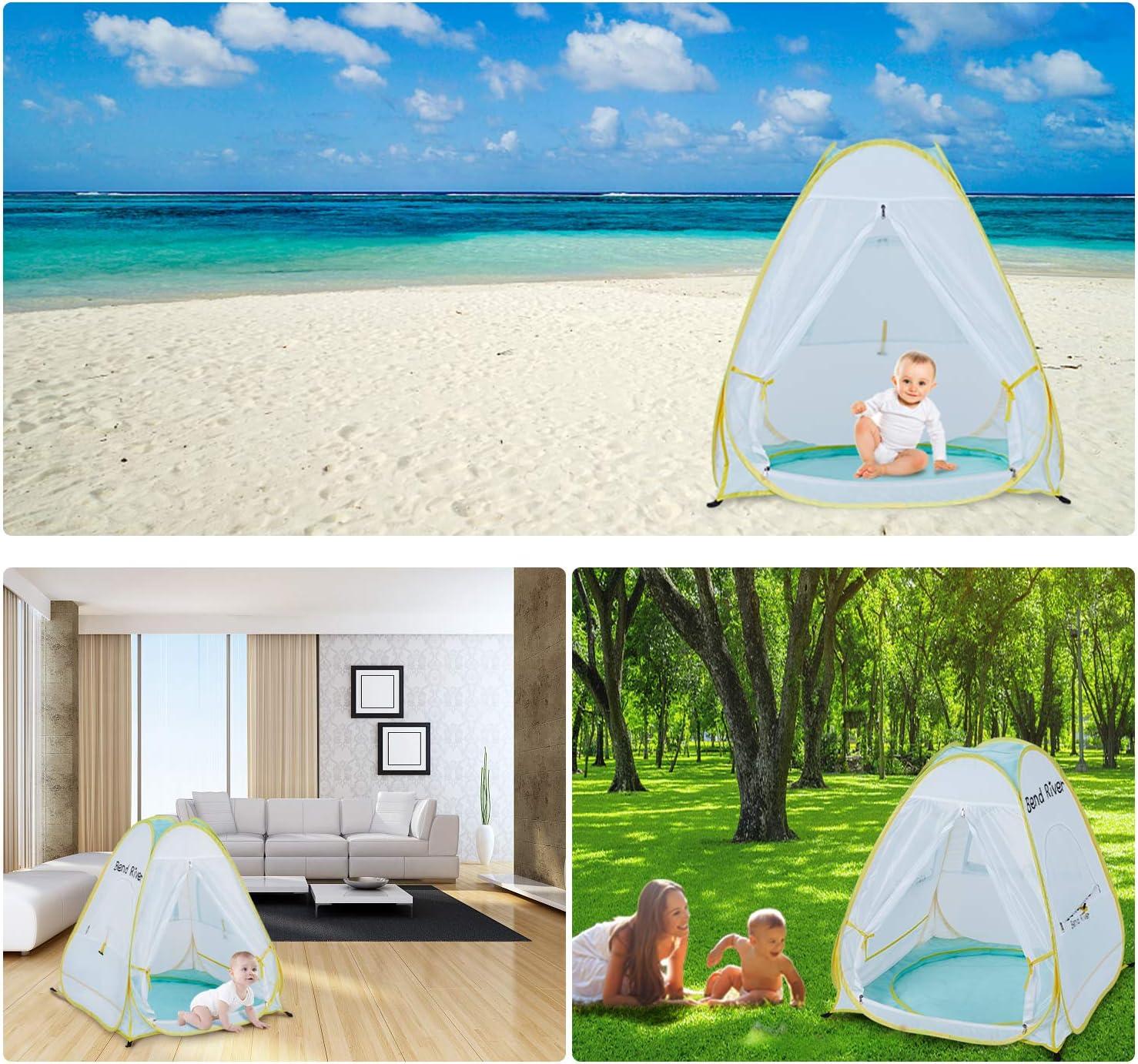 Pop Up Baby Beach Tent, UPF 50+ Sun Shelter with Pool, Portable Mosquito Net for Infant