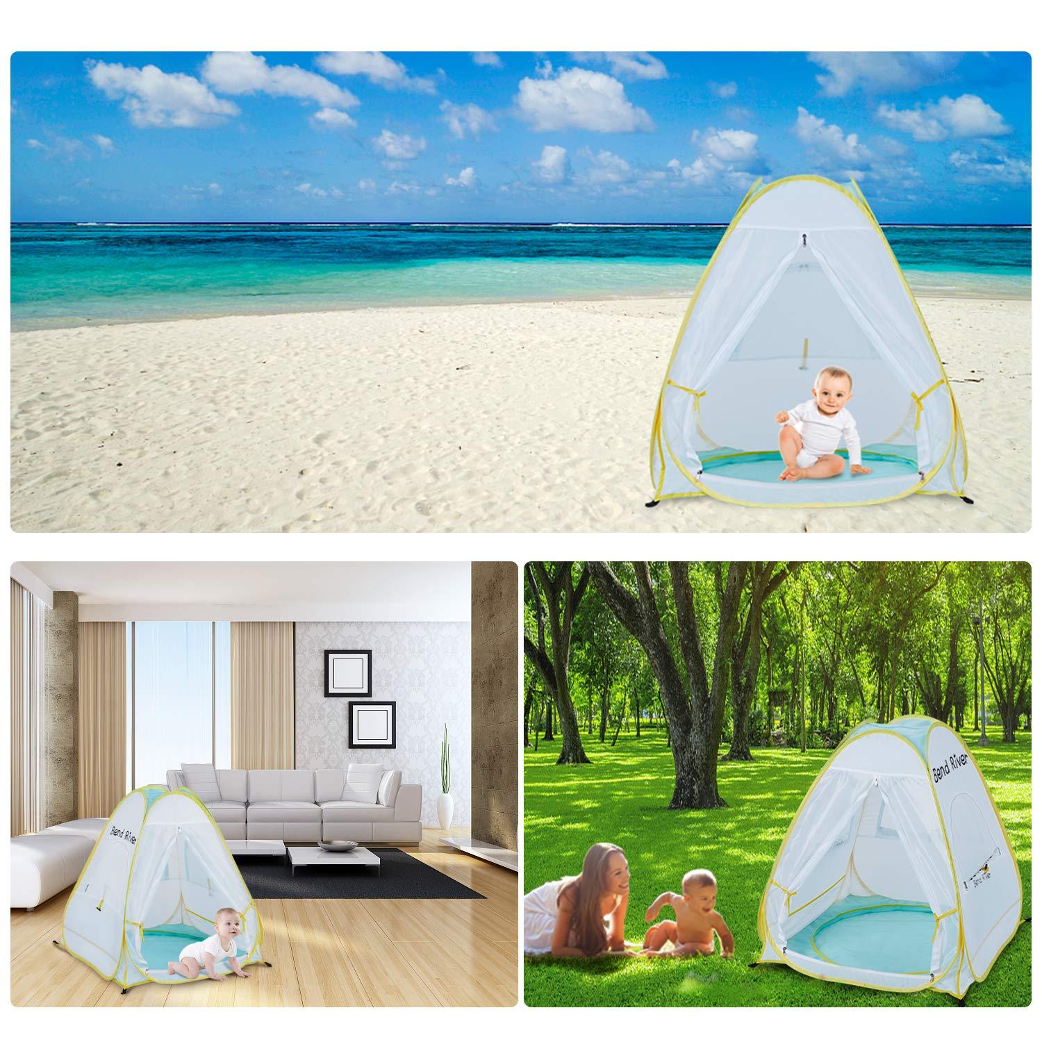 Pop Up Baby Beach Tent, UPF 50+ Sun Shelter with Pool, Portable Mosquito Net for Infant