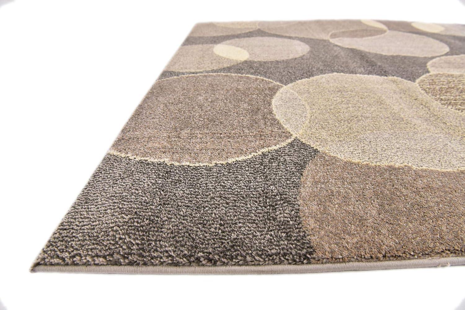 Unique Loom Chromatic Collection Modern Bokeh & Vibrant Abstract Area Rug for Any Home Décor, Rectangular 5' 0" x 8' 0", Gray/Beige