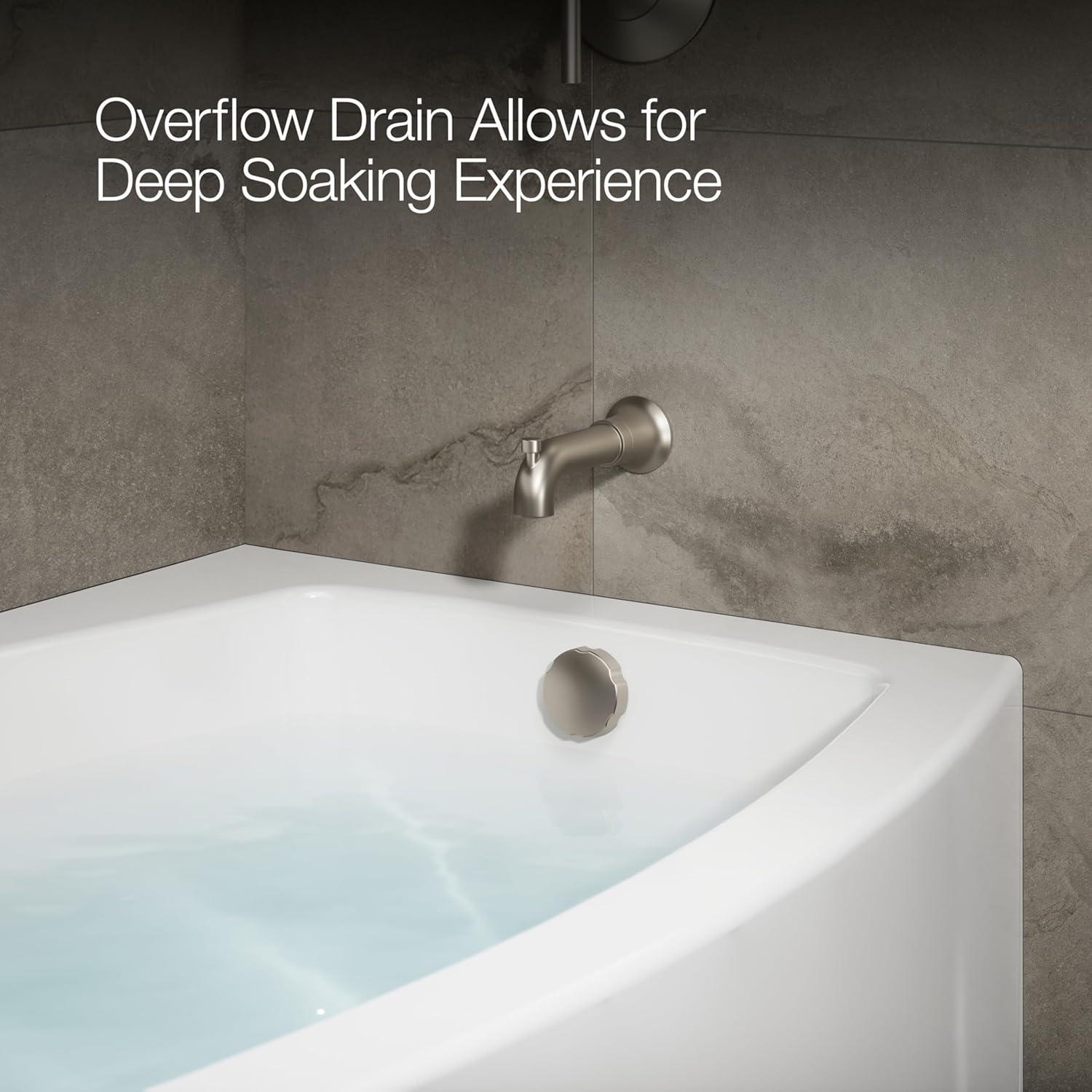 Expanse 60" x 38" Curved Integral Apron Bathtub