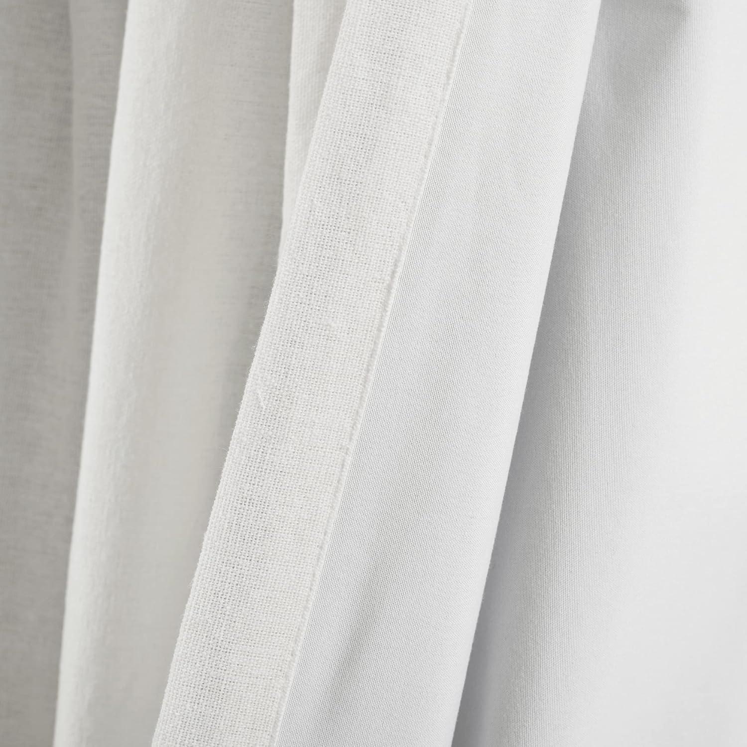 Lush Decor Linen Button Cotton Blend Blackout Curtain Single Panel