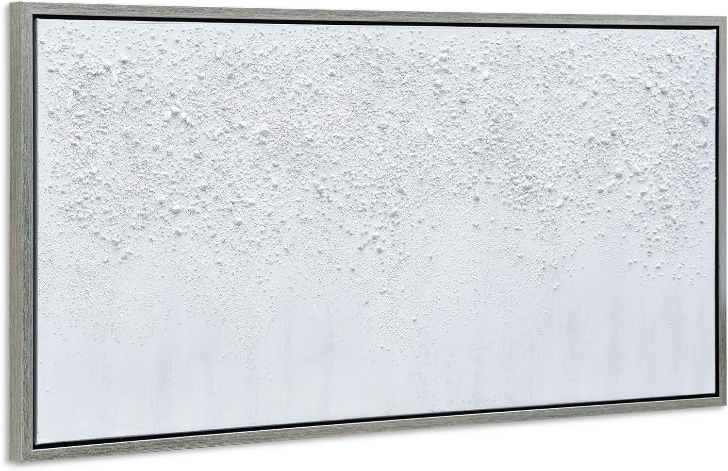 Empire Art Direct White Snow B Textured Metallic Hand Painted Wall Art, 24" x 48" x 1.5", Ready to Hang