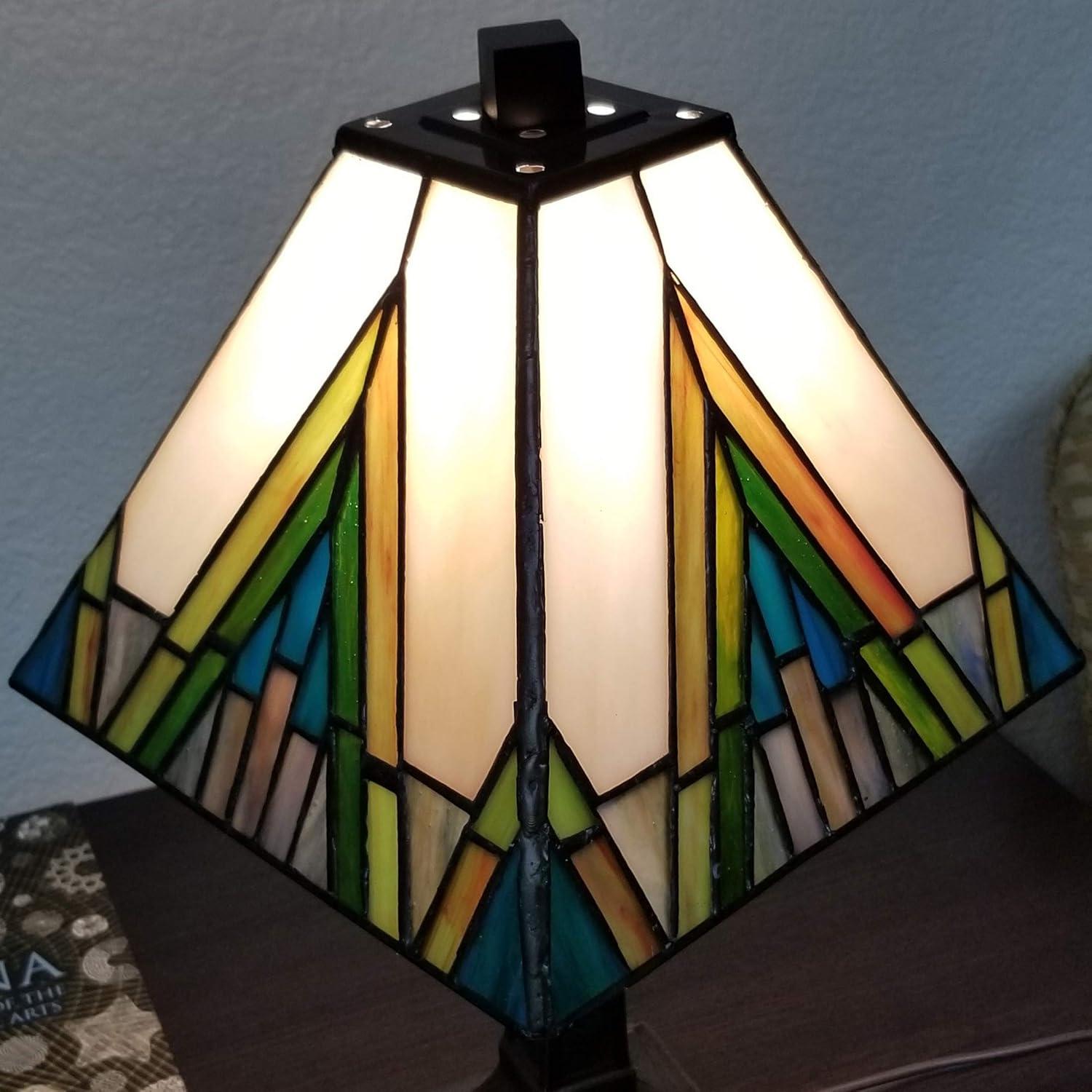 Tiffany Style Mission Mini Table Lamp - 15" Tall