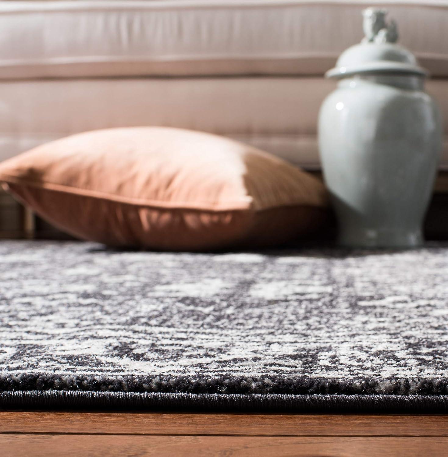 Evoke EVK270 Power Loomed Area Rug Charcoal / Ivory 5'-3" X 7'-6" - Safavieh.