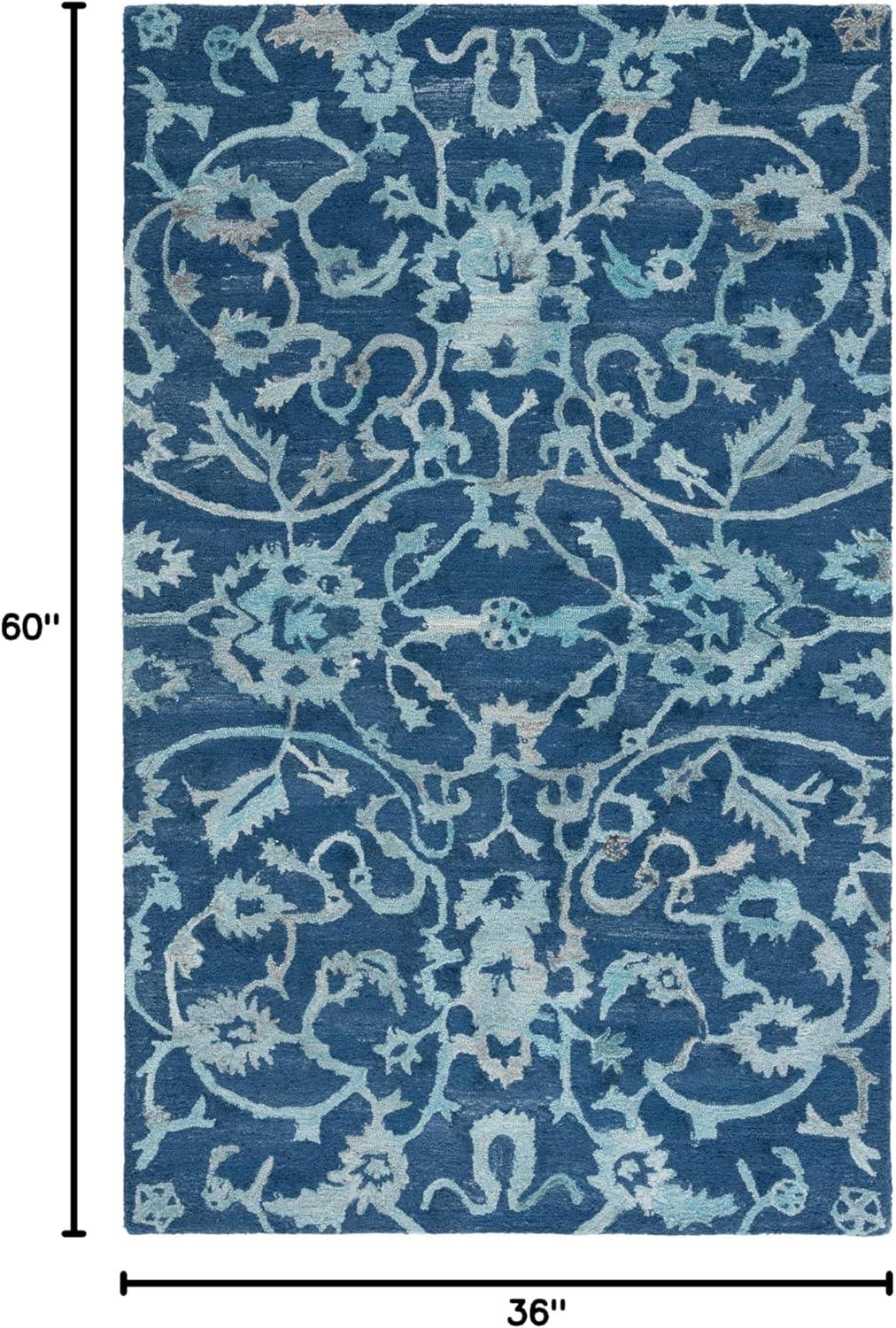 Anatolia AN401 Handmade Tufted Accent Rug - Navy - 3' X 5' - Safavieh