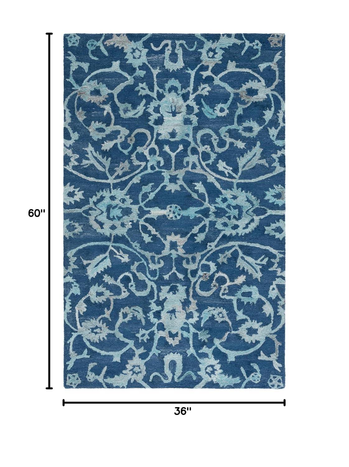 Anatolia AN401 Handmade Tufted Accent Rug - Navy - 3' X 5' - Safavieh