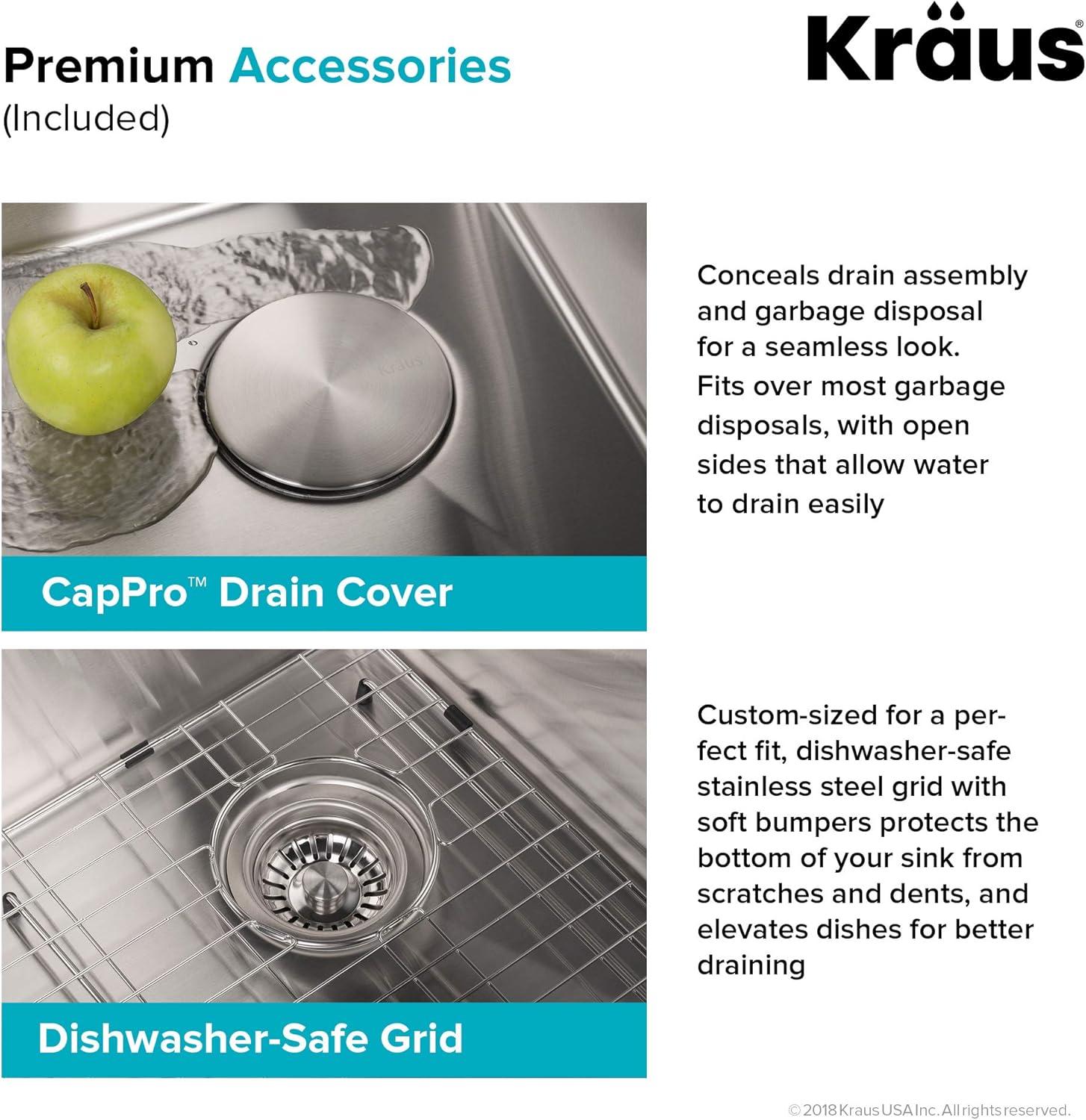 KRAUS Standart PRO™ Undermount 60/40 Double Bowl 16 Gauge Stainless Steel Kitchen Sink