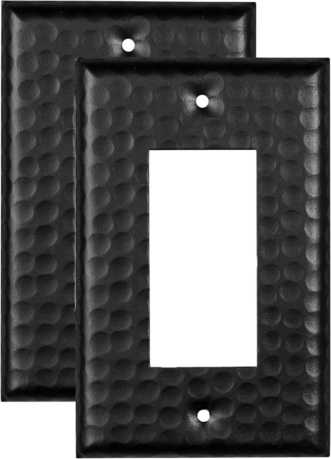 Matte Black Hand Hammered Aluminum Rocker Wall Plate