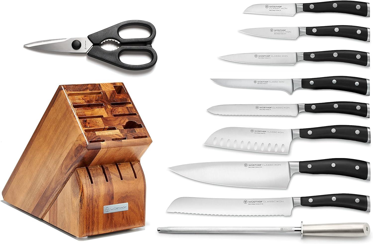 Wusthof ® Classic Ikon 11-Piece Acacia Knife Block Set