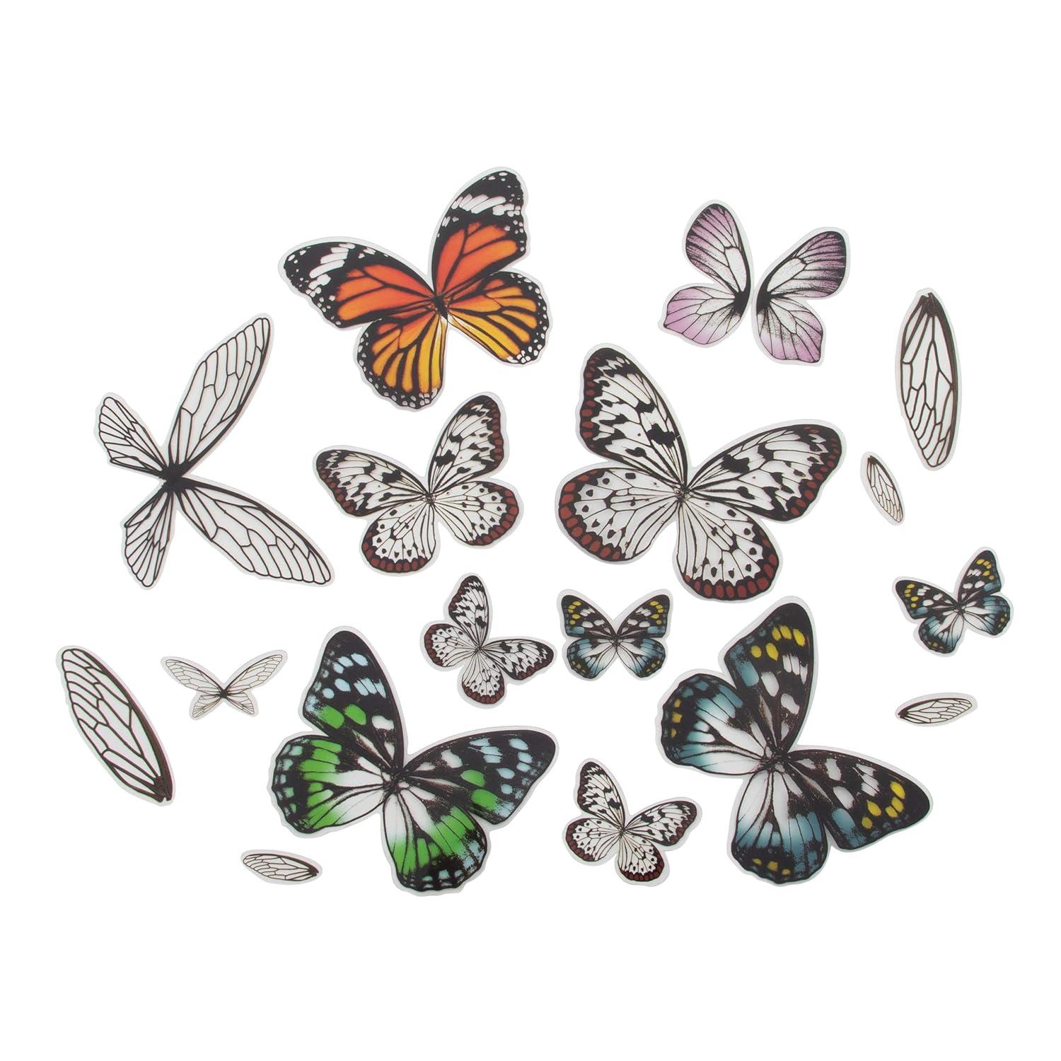 Set of 72 Multicolor Transparent Acetate Butterfly and Dragonfly Wings