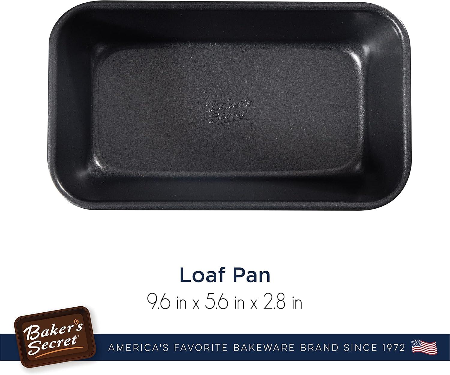 Baker's Secret Nonstick Loaf Pan for Baking Bread 9" x 6", 0.9mm Thick Carbon Steel Meatloaf Bread Pan 2 Layers Food-Grade Coating, Non-stick Meatloaf Bread Loaf Pan - Advanced Collection