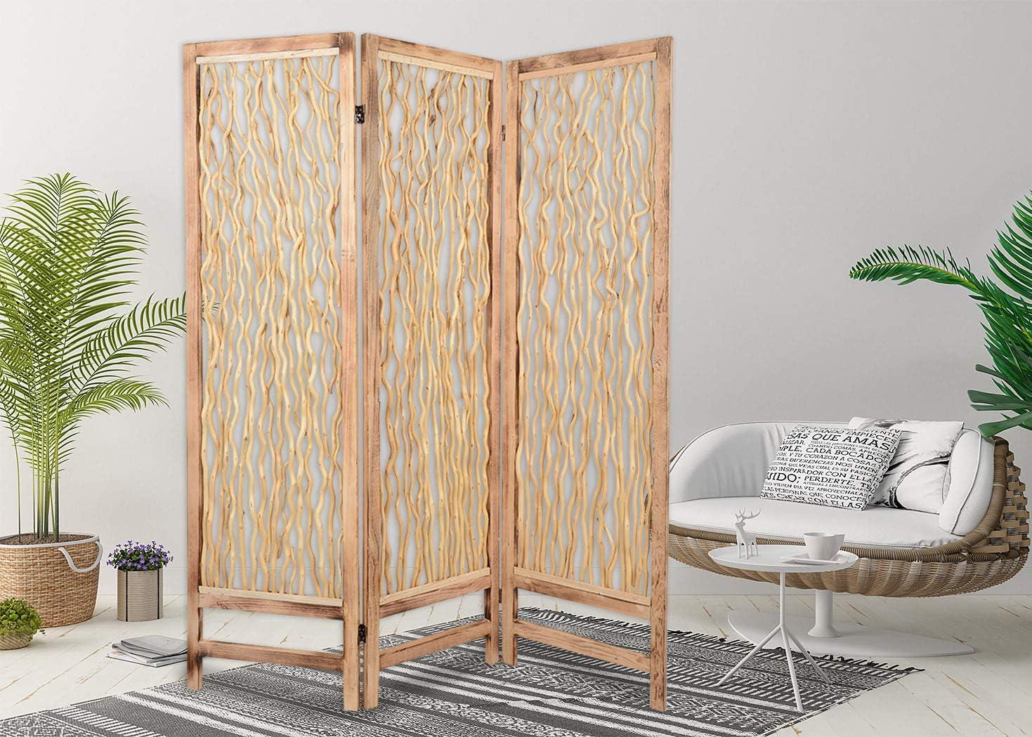 Contemporary Foldable 3 Panel Falling Springs Screen Room Divider