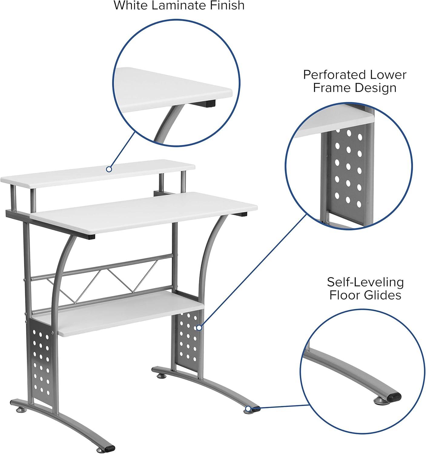 Flash Furniture Clifton White Computer Desk