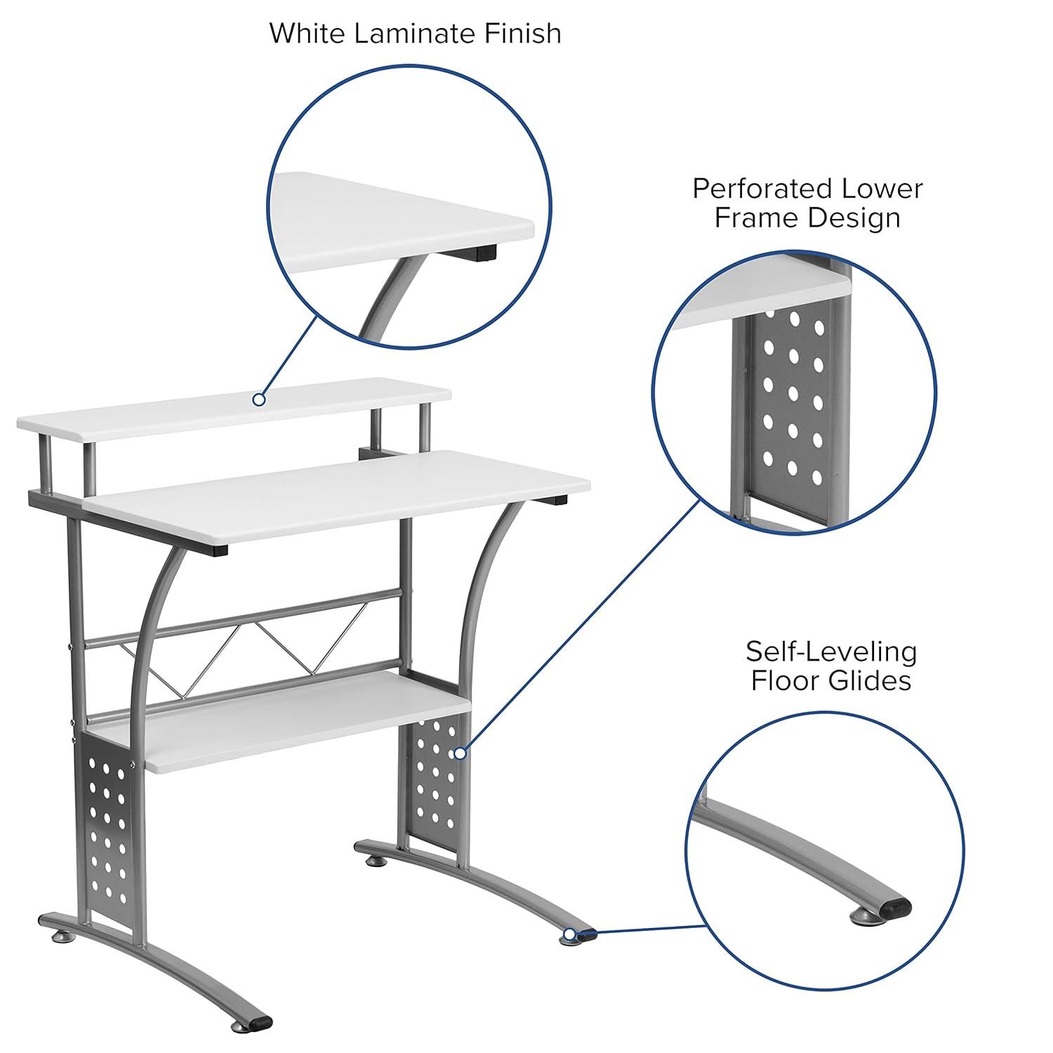 Flash Furniture Clifton White Computer Desk