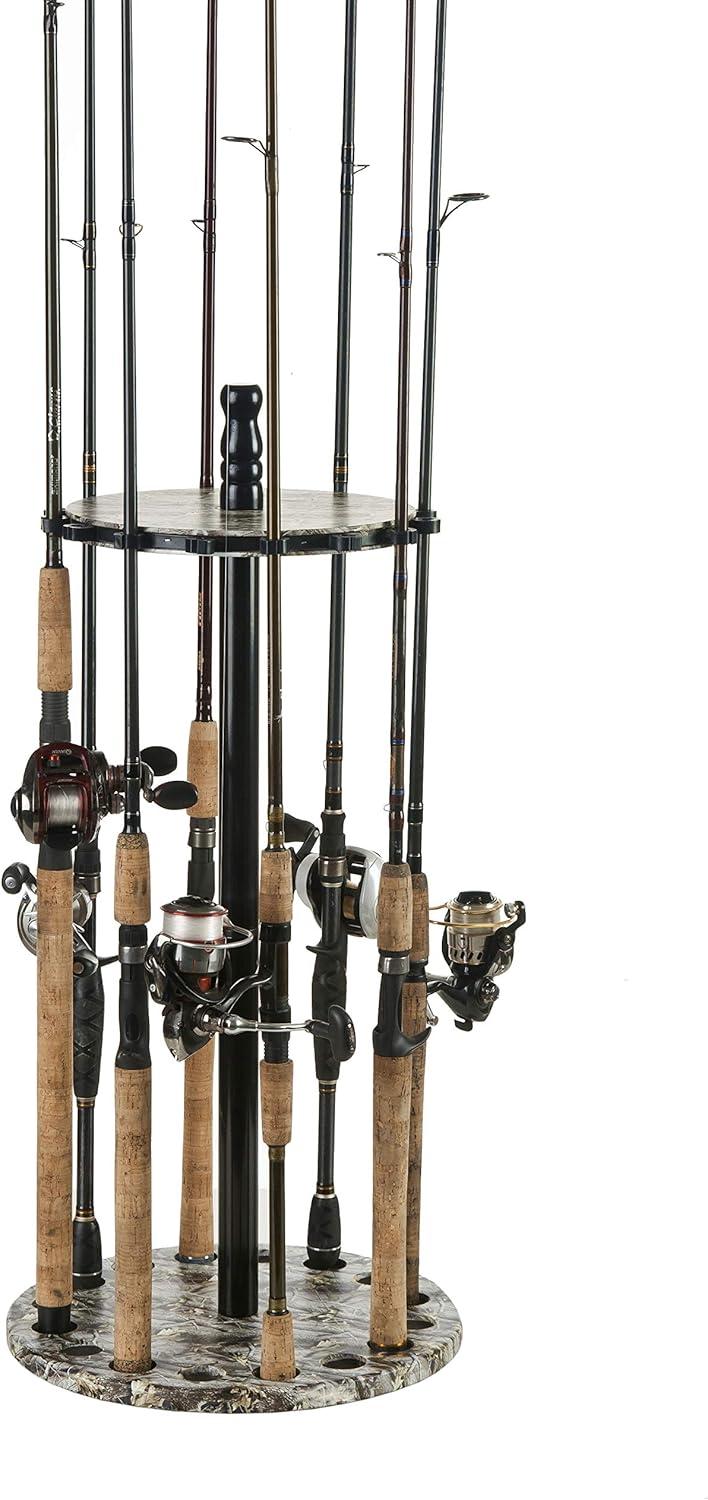 Old Cedar Outfitters Round Floor Rack for Fishing Rods and Reels, Holds up to 15 Rod and Reel Combos