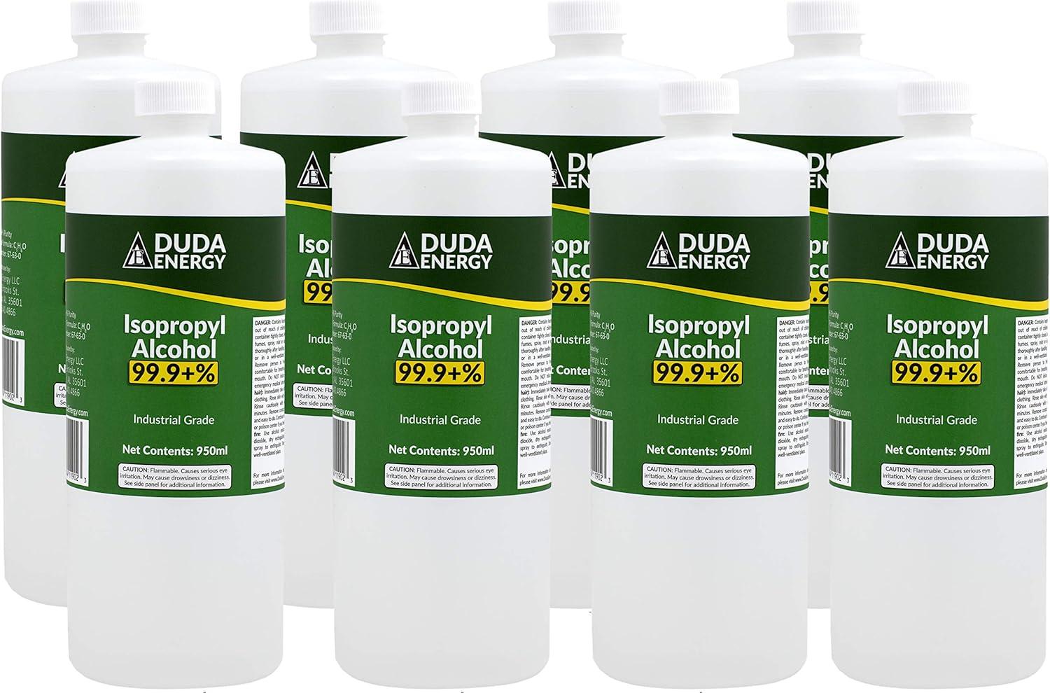 Industrial Grade Clear Isopropyl Alcohol Bottles, 99.9% Pure, 256.8 Fl Oz
