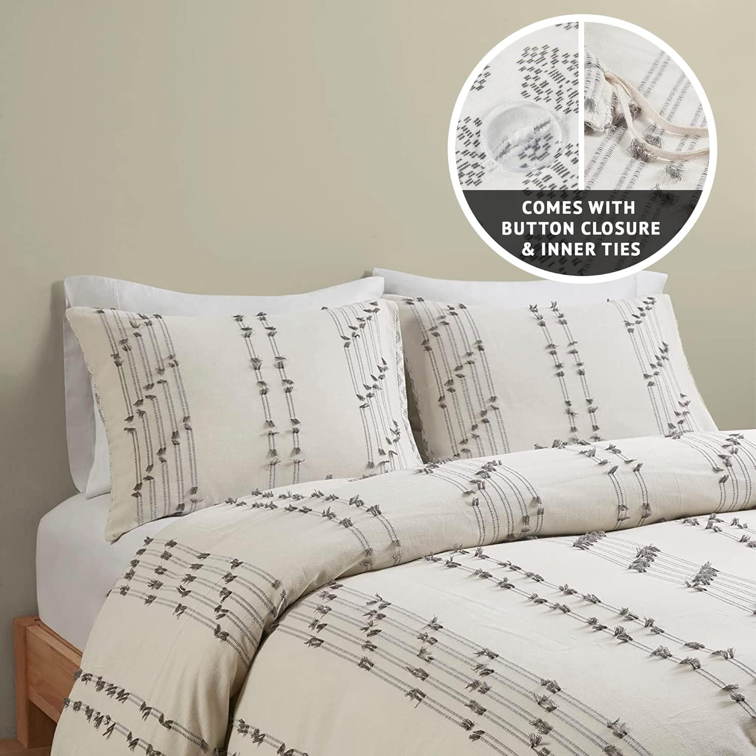 INK+IVY 3 Piece Cotton Jacquard Bedding Set
