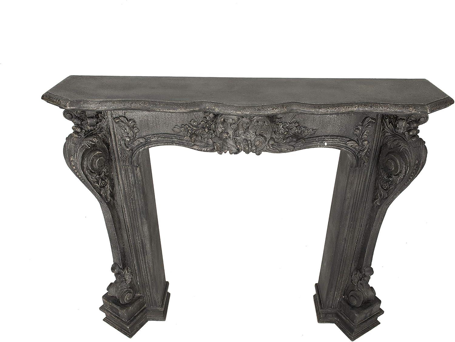 Storied Home Ornate Decorative Fireplace Mantel Black: Wall Mount, MDF Frame, Adult Assembly