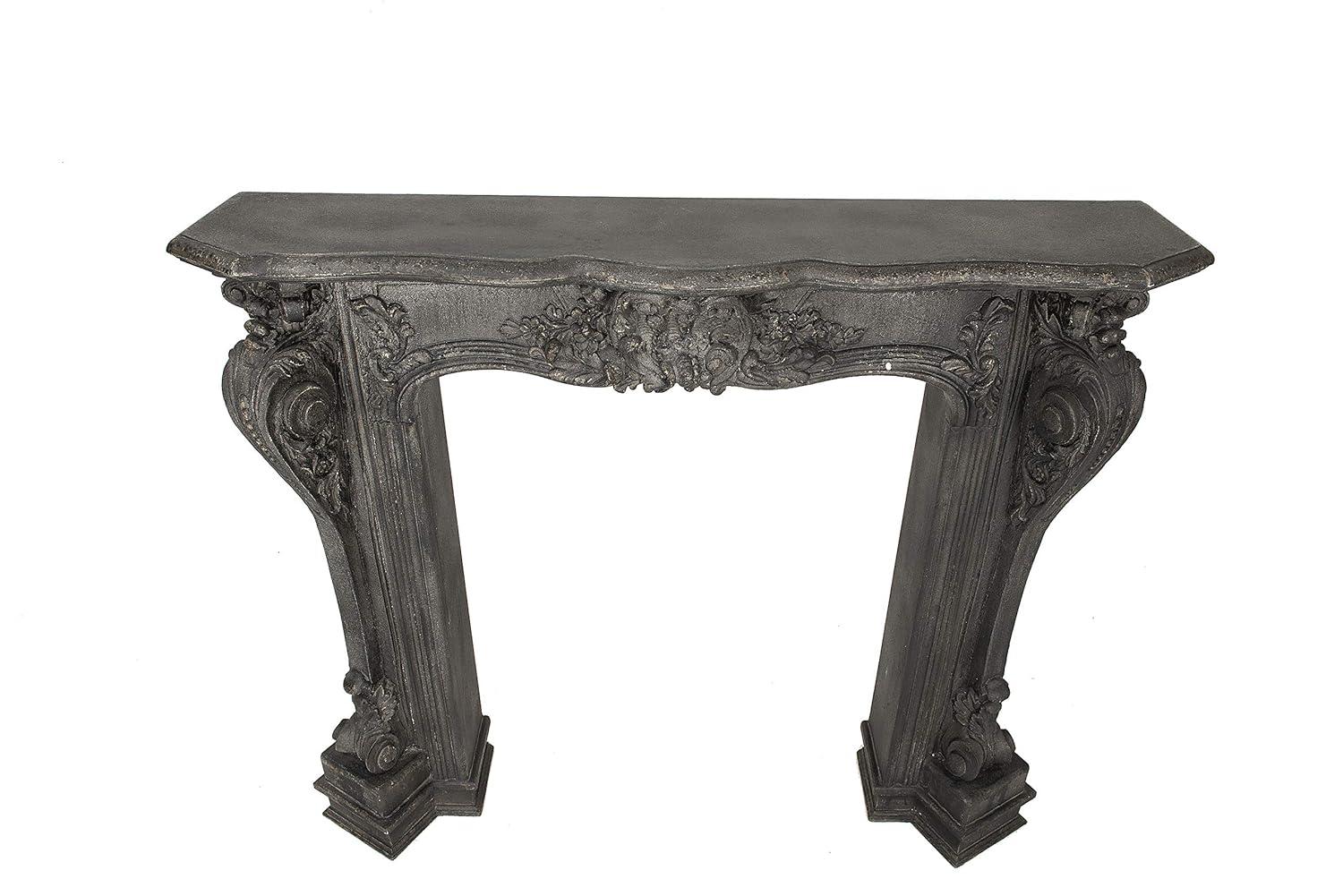 Storied Home Ornate Decorative Fireplace Mantel Black: Wall Mount, MDF Frame, Adult Assembly