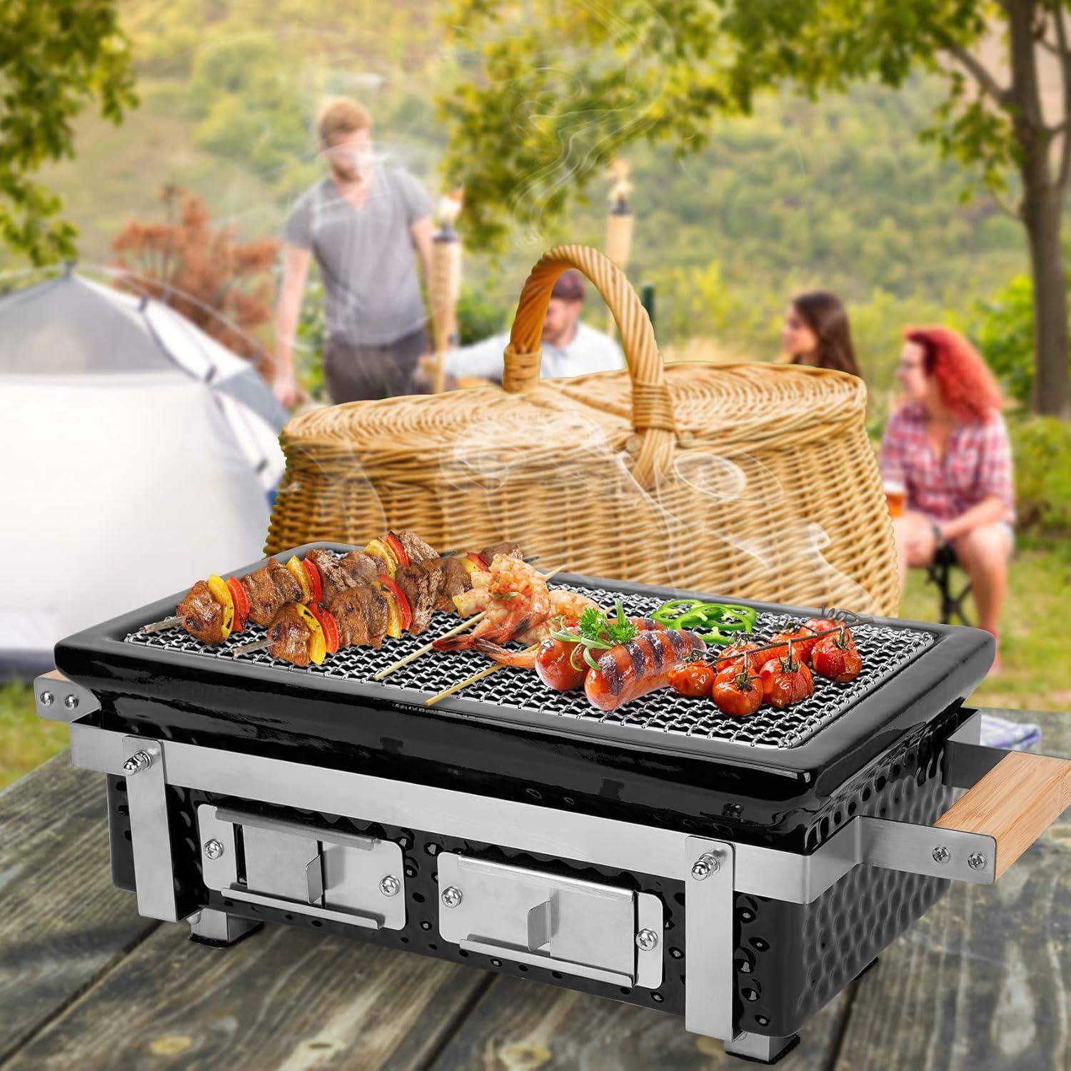 Square16''Charcoal BBQ Grill Hibachi Grill