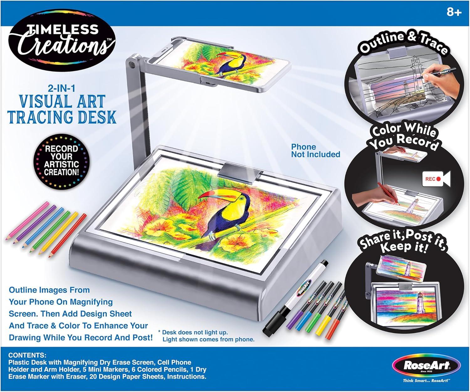 Cra-Z-Art Timeless Creations 2-in-1 Visual Art Designer, Beginner Drawing Set, Unisex Ages 8 and up