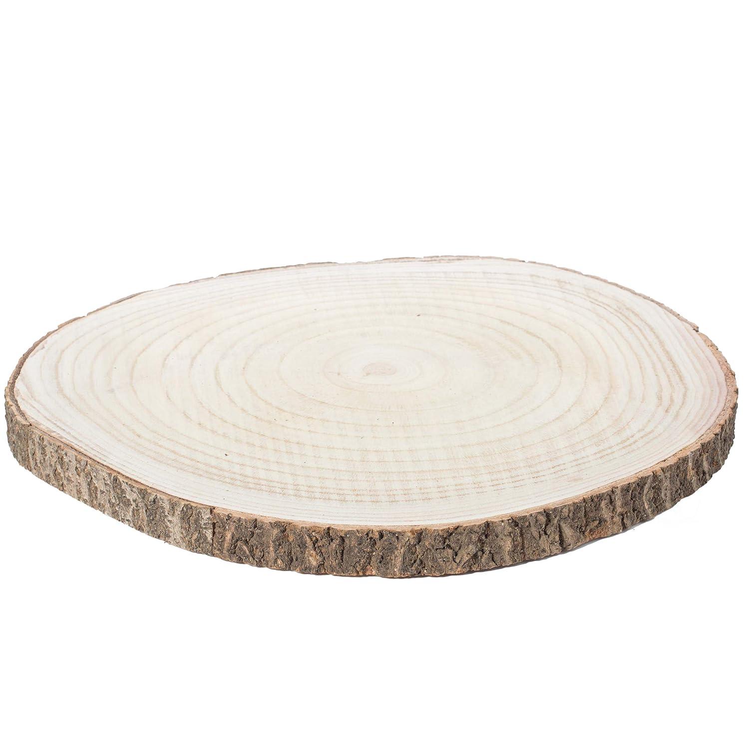 Vintiquewise Barky Natural Wood Slabs Rustic Ornament Slice Tray Table Charger - Approximately 18 Inch Dia