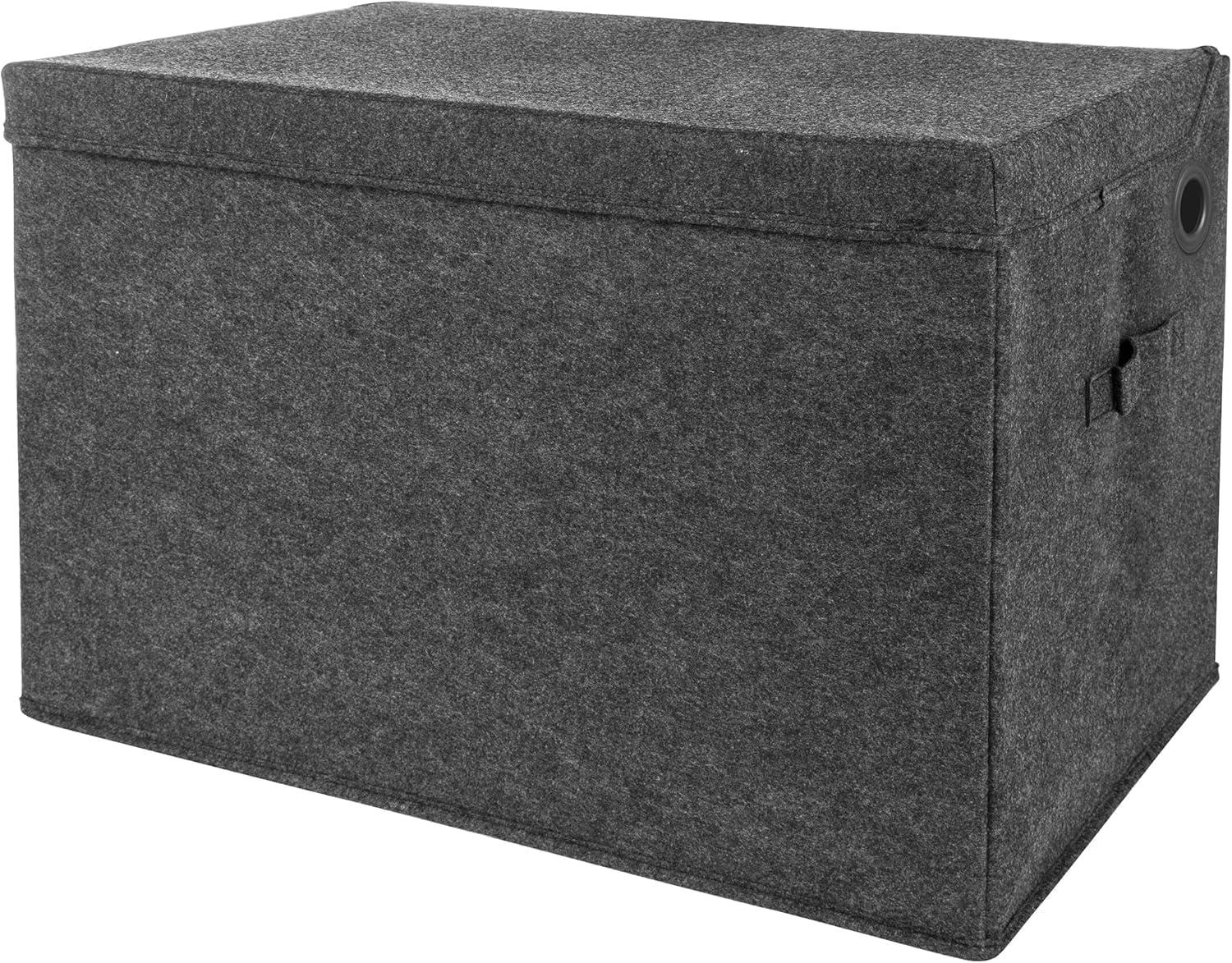 Sammy & Lou Kids' Felt Toy Chest, Toy Storage Box, Charcoal Gray