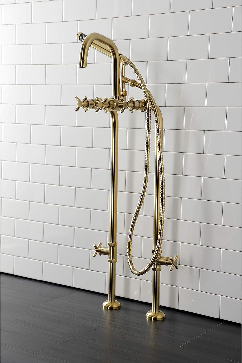 Kingston Brass Concord Freestanding Tub Faucet with Supply Line and Stop Valve