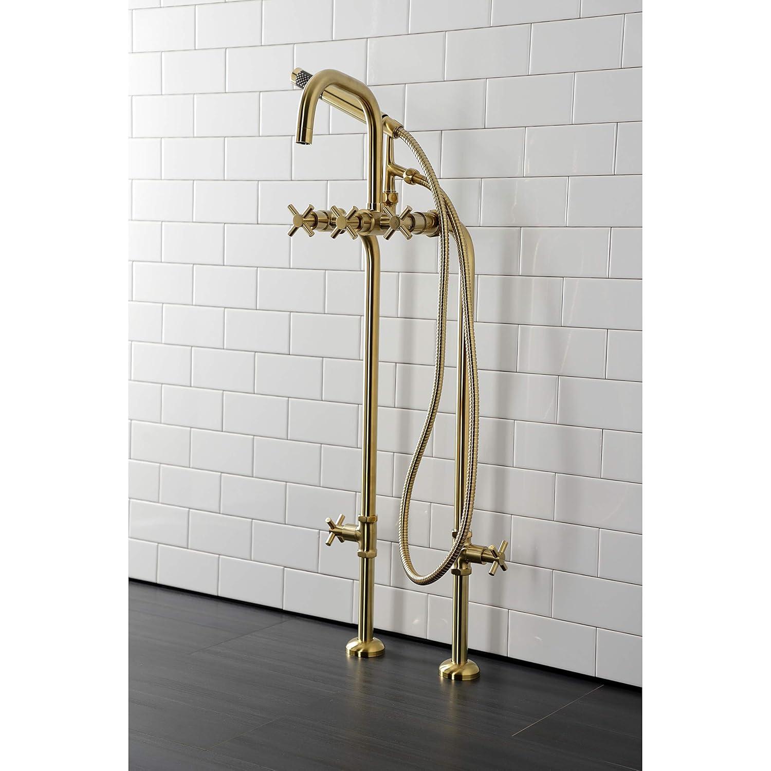 Kingston Brass Concord Freestanding Tub Faucet with Supply Line and Stop Valve