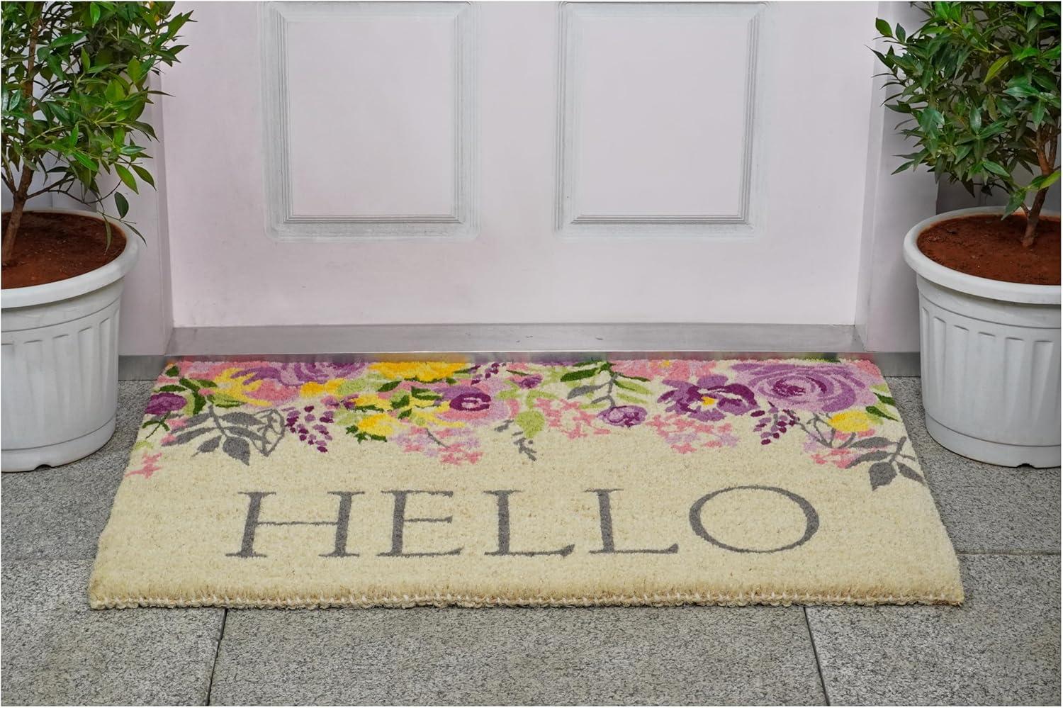 Calloway Mills 112902436 Blossoming Floral Hello Doormat 24" x 36"