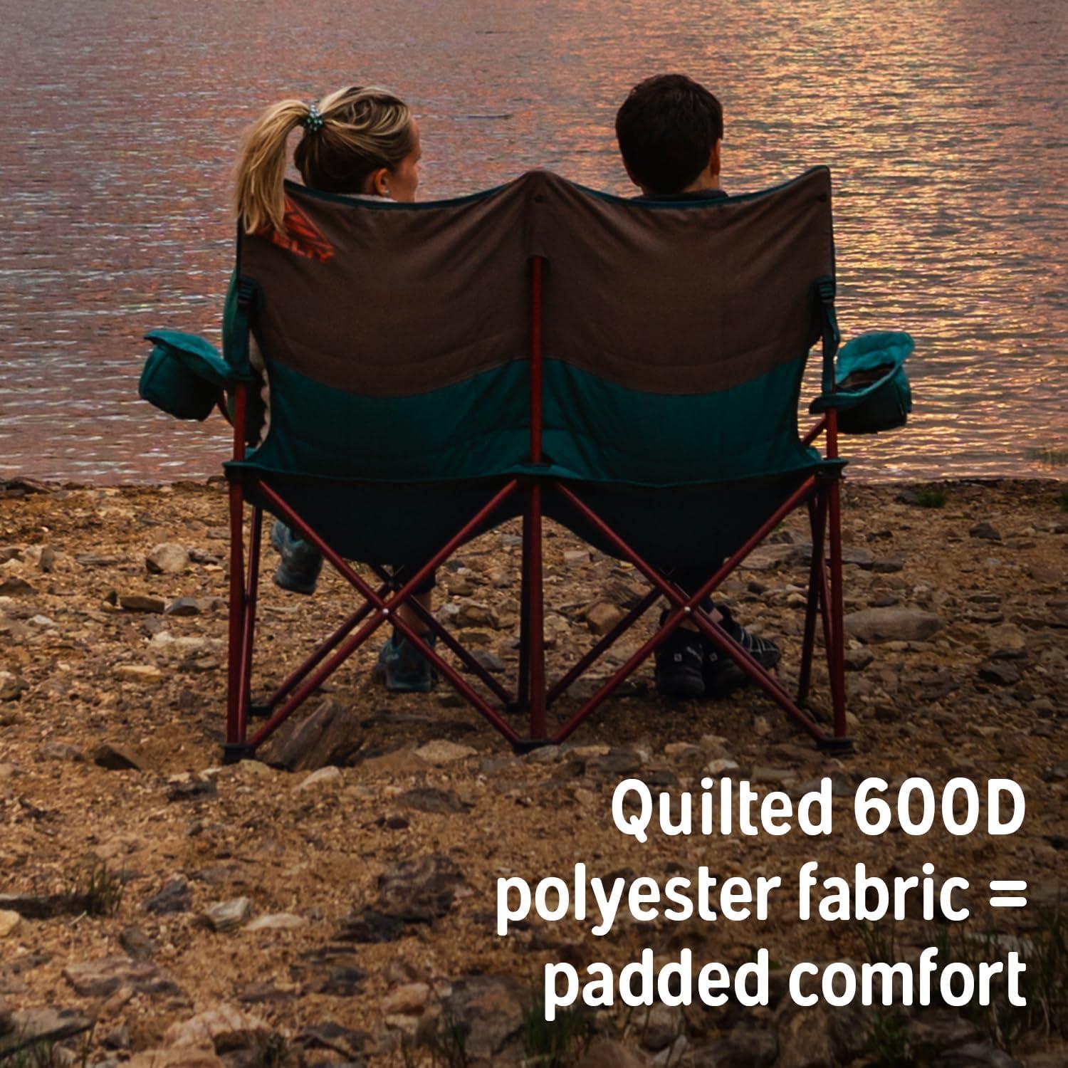 Deep Lake and Fallen Rock Double Outdoor Camping Chair with Arms