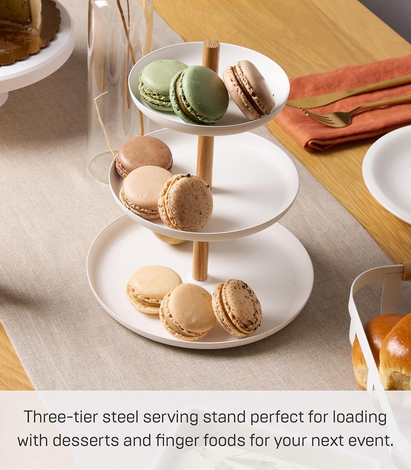 Yamazaki Home Tosca Yamazaki Home 3-Tier Food Serving Stand, Appetizer & Dessert Tray Party Organizer