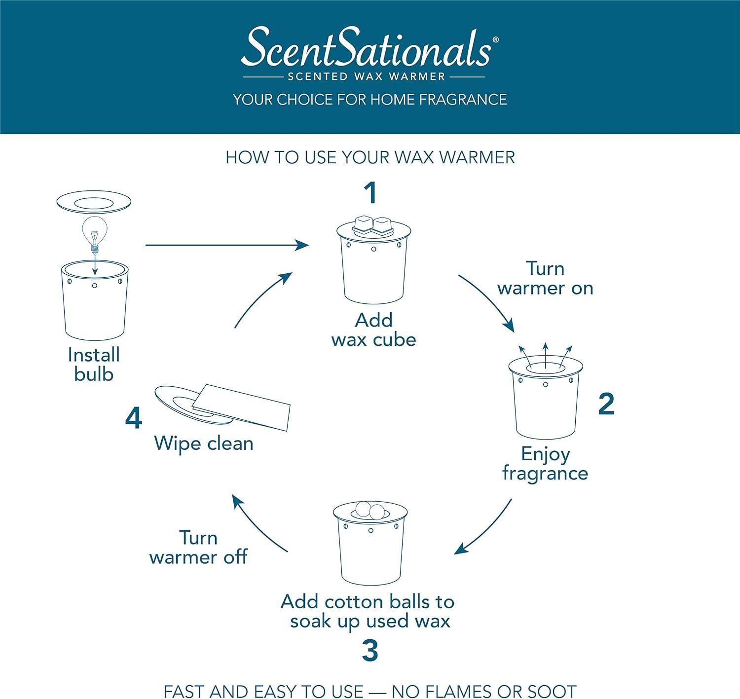 Scentsationals Wax Melt Warmer, Wax Warmer for Scented Wax Melts - Thousand Kisses Brown - Candle Wax Melter for Fragrance Cubes and Tarts