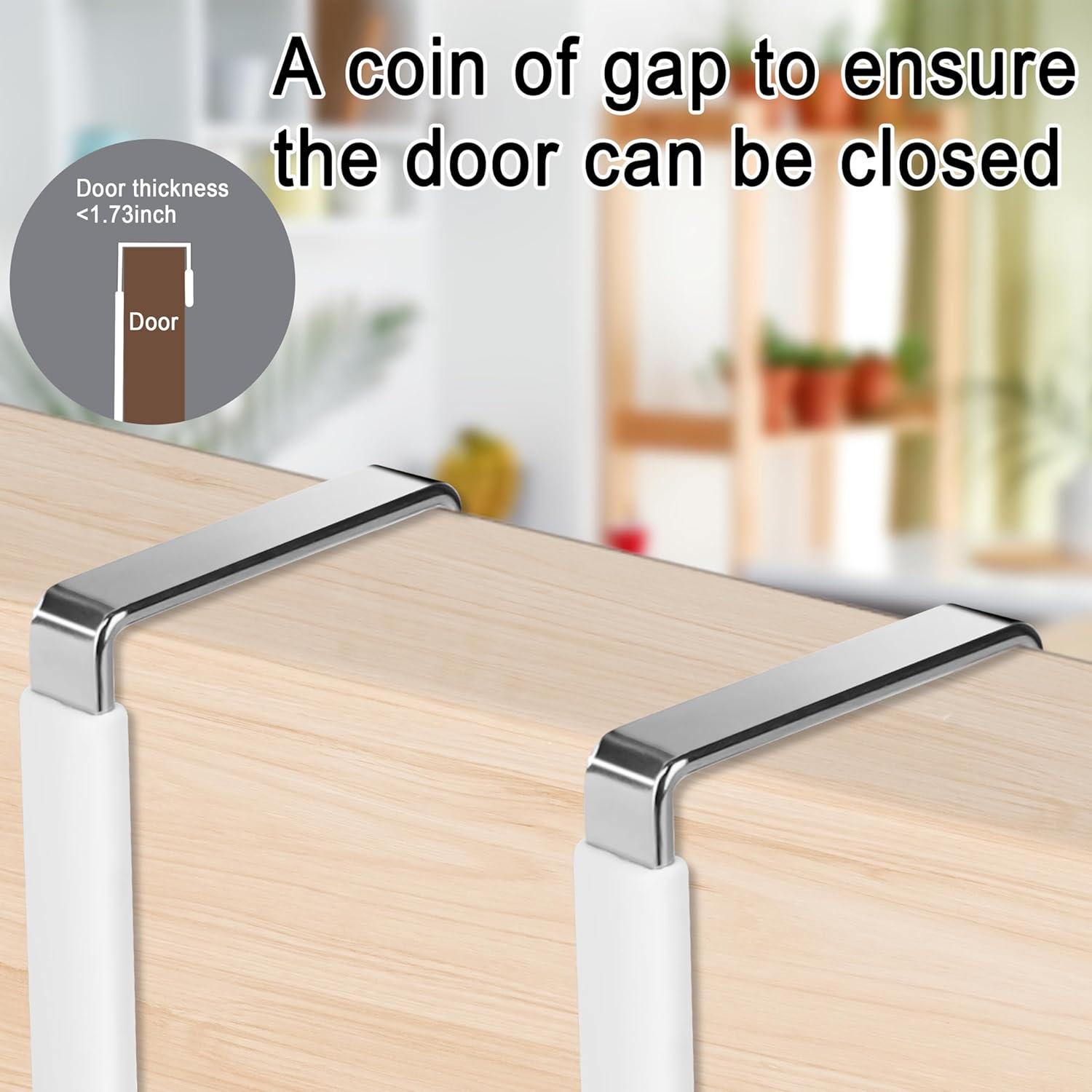 Over The Door Hooks, 4 Pack Upgraded Long Door Hangers Hooks with Rubber Prevent Scratches Heavy Duty Organizer Hooks for Hanging Clothes, Towels, Hats, Coats, Bags Black