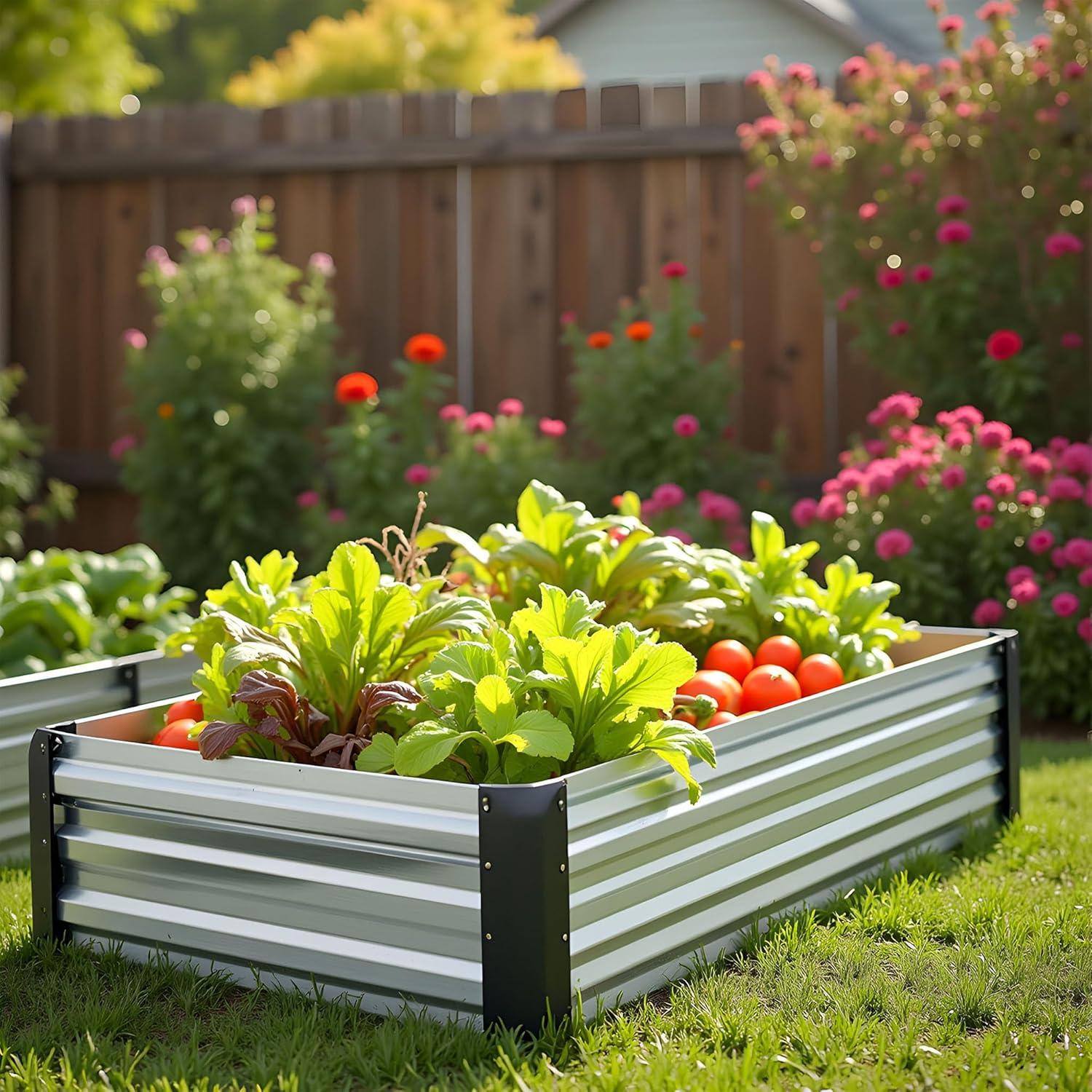 Grapevine Metal Raised Garden Bed