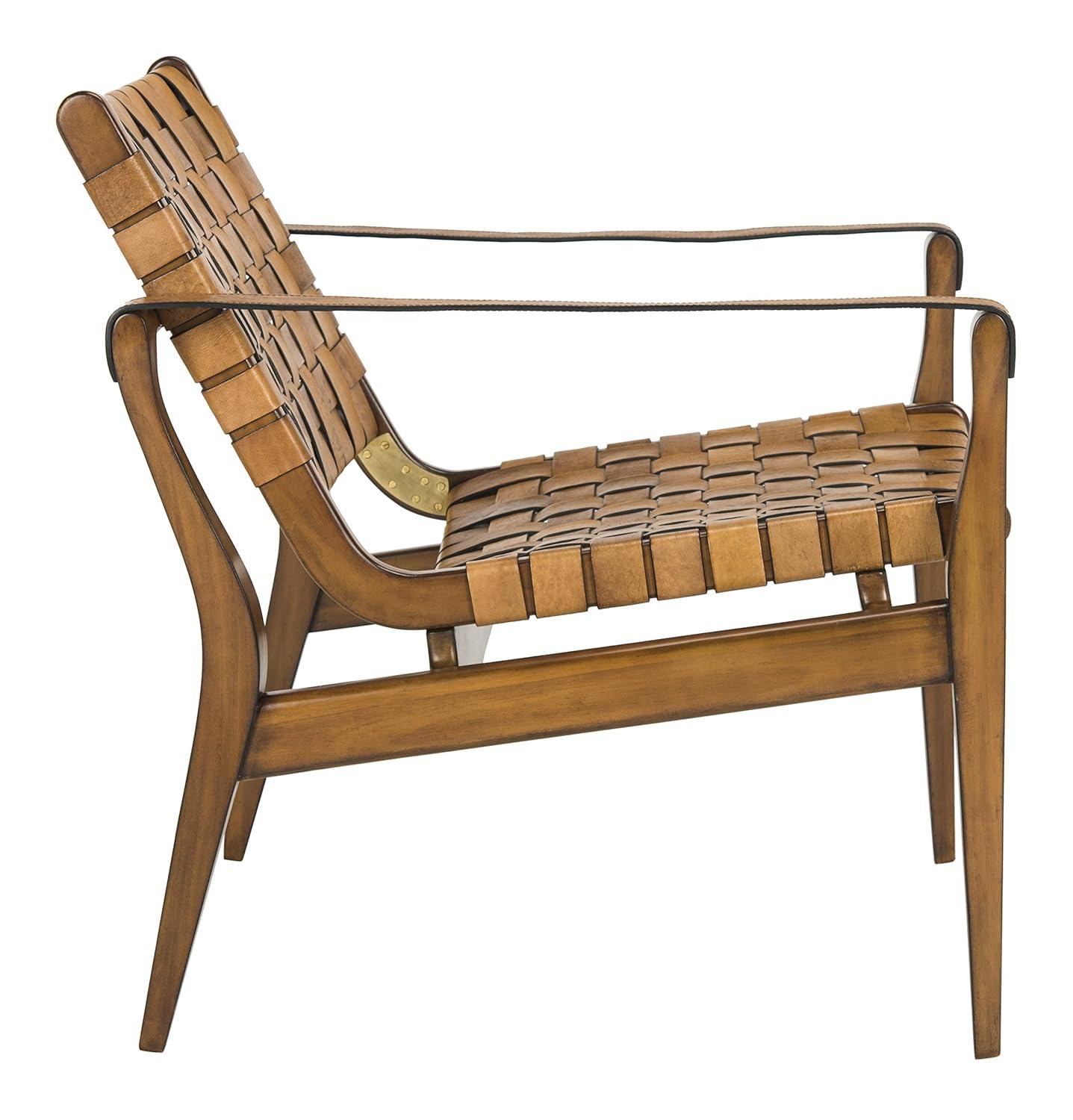 Dilan Safari Chair - SFV9005 - Light Brown/Brown - Safavieh Couture