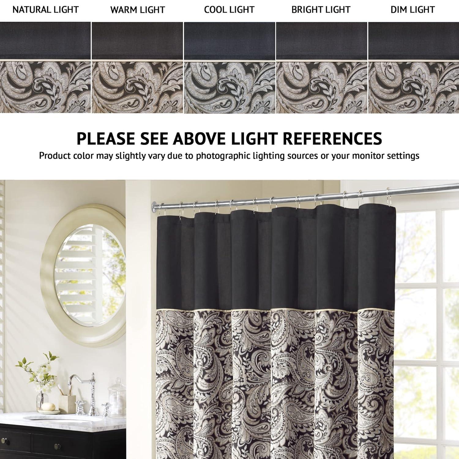 Madison Park Aubrey Paisley Jacquard Shower Curtain