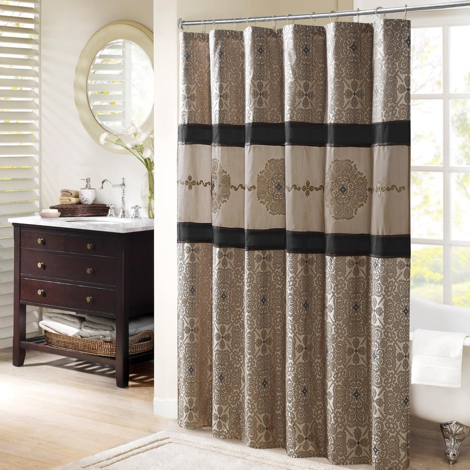 Donovan Embroidered Shower Curtain