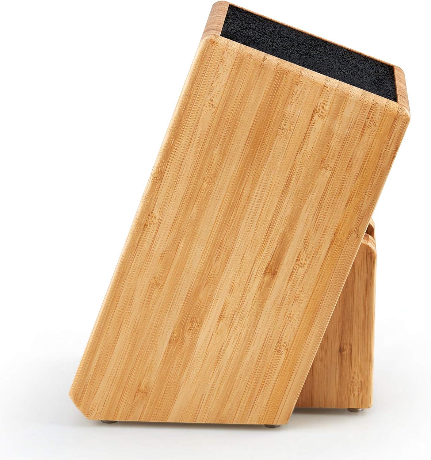 Bamboo Universal Knife Block with Removable Plastic Fibre Insert