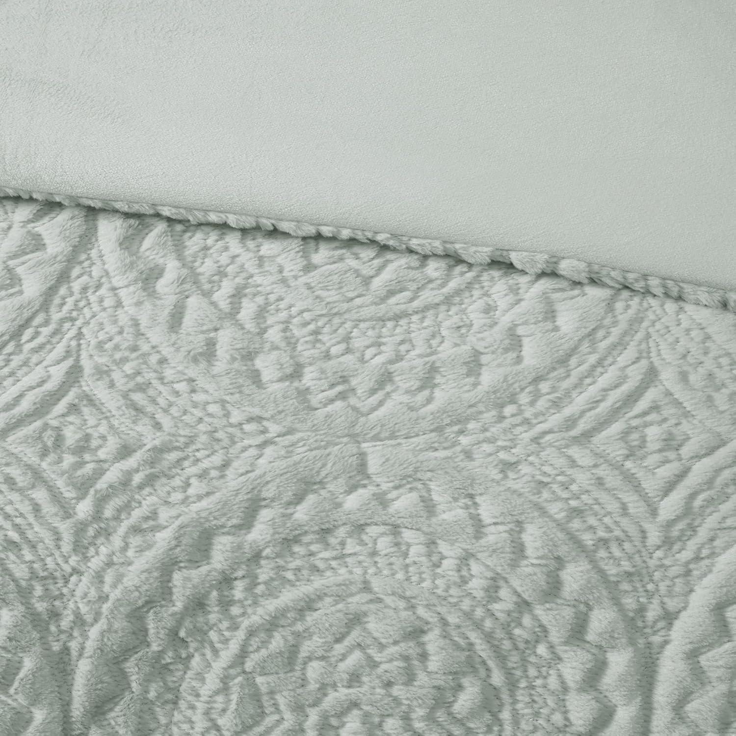 Arya Embroidered Medallion Faux Fur Ultra Plush Comforter Set