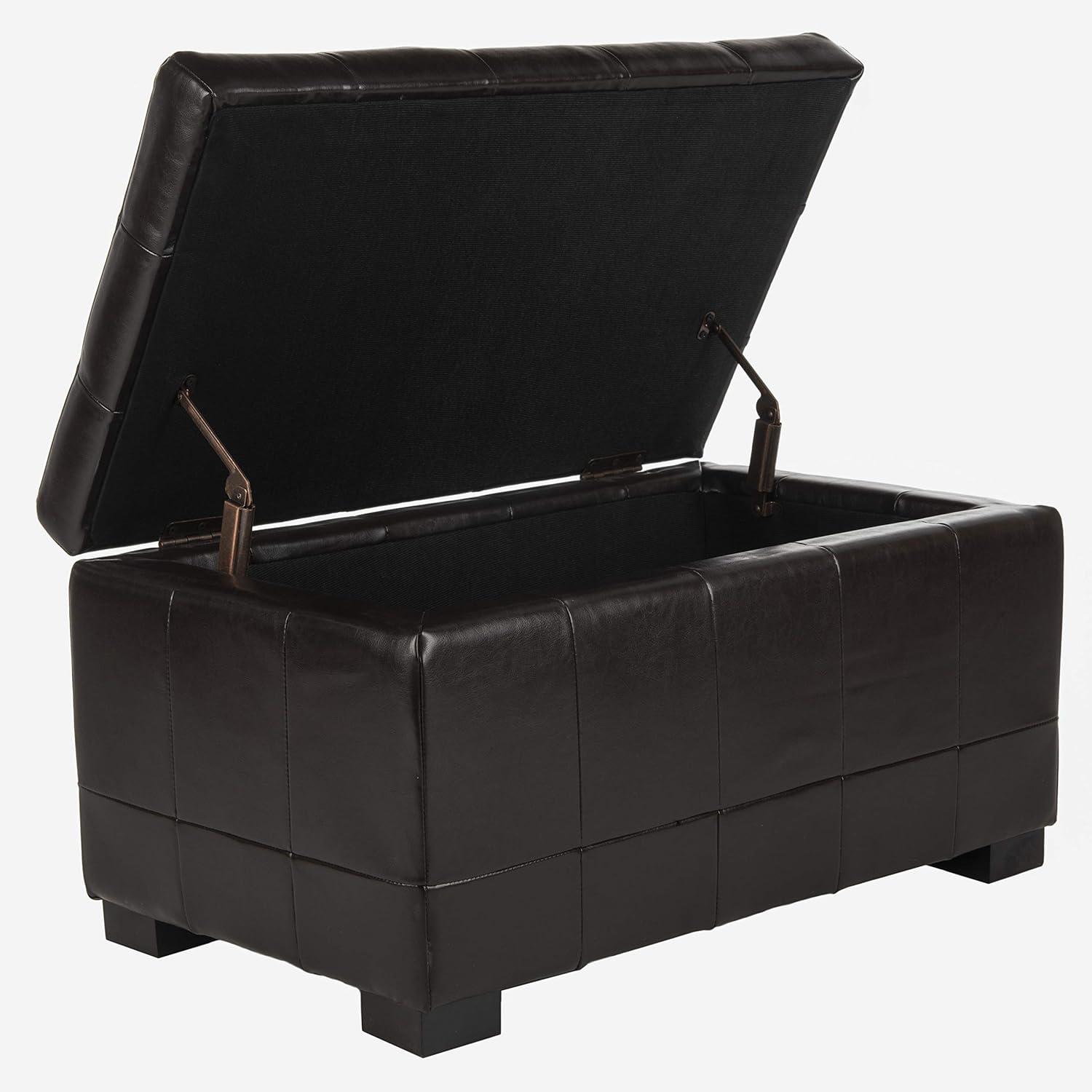 Manhattan Small Storage Ottoman - HUD4201 - Saddle - Safavieh Couture
