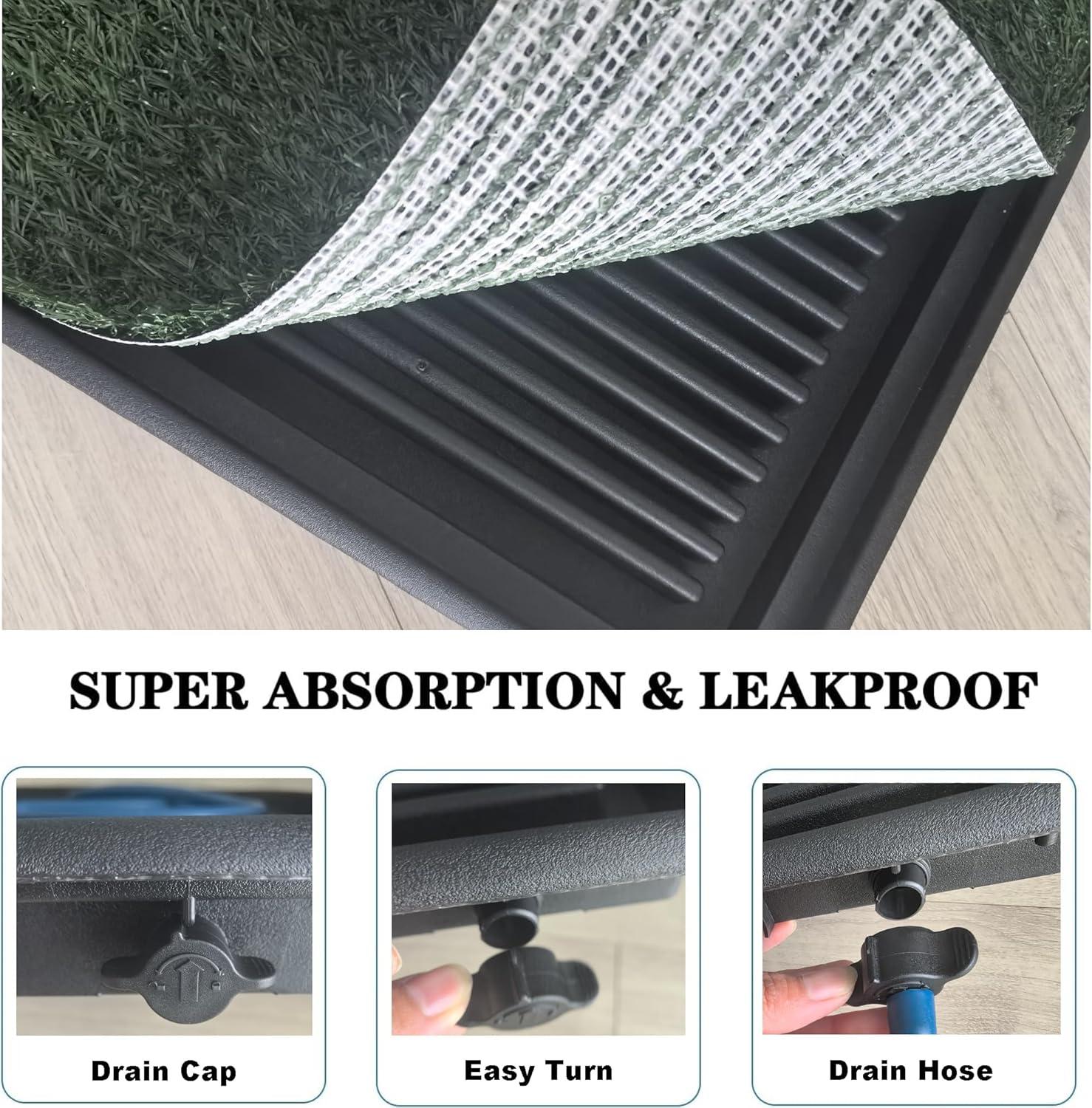 LOMANTOWN Fake Grass Dog Potty Pad Portable Dog Turf Trainer Grass with Tray, 30"x20"