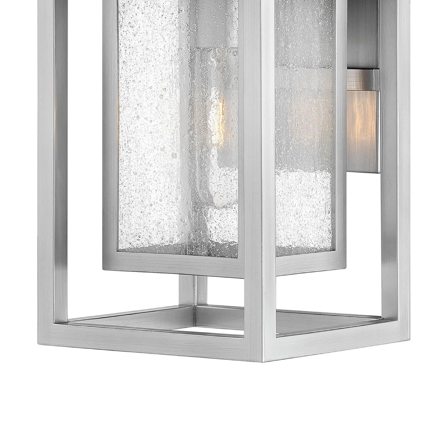Satin Nickel 12-Inch Outdoor Wall Sconce with Clear Seedy Glass